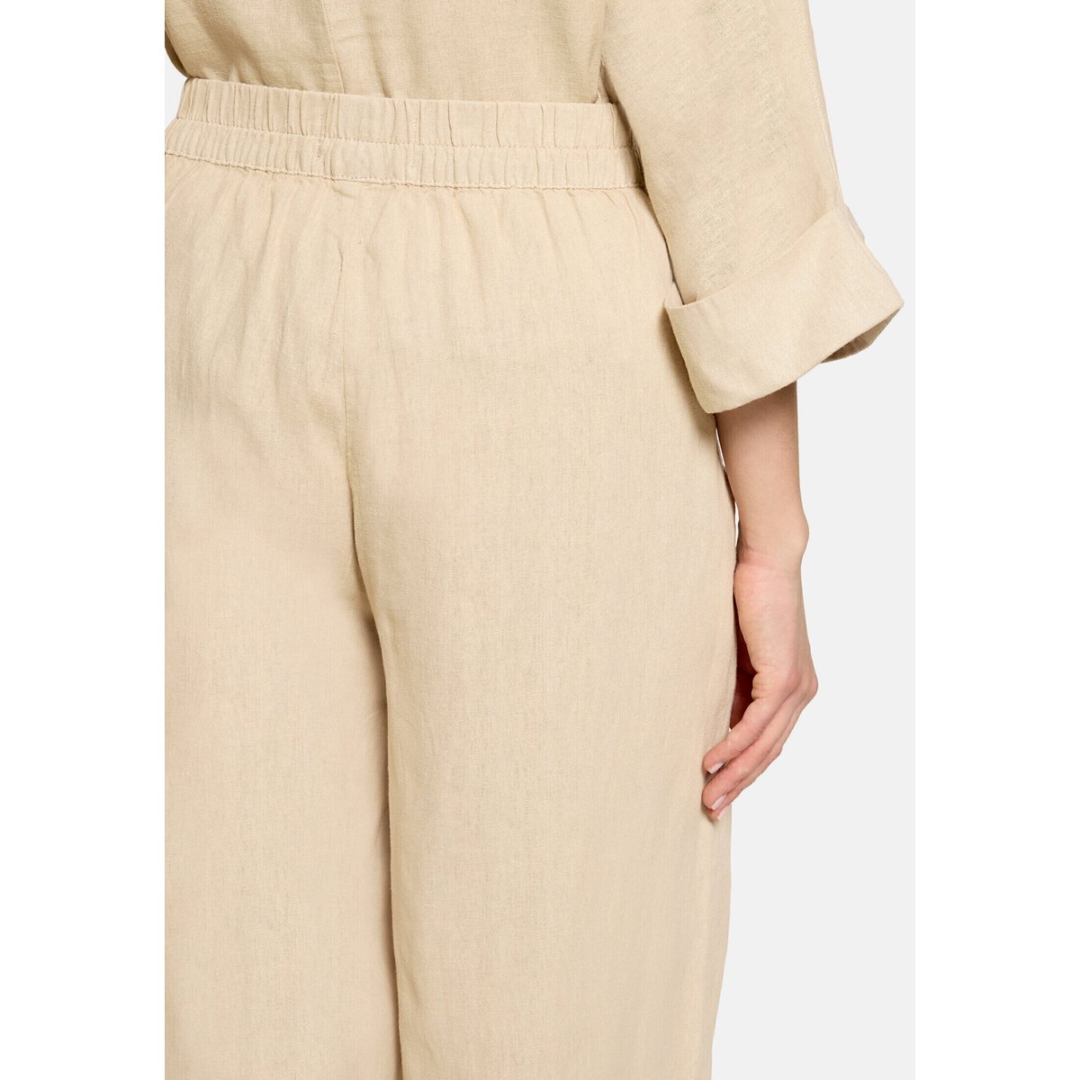 Pantalon en lin à élastique pumice stone, CARTOON