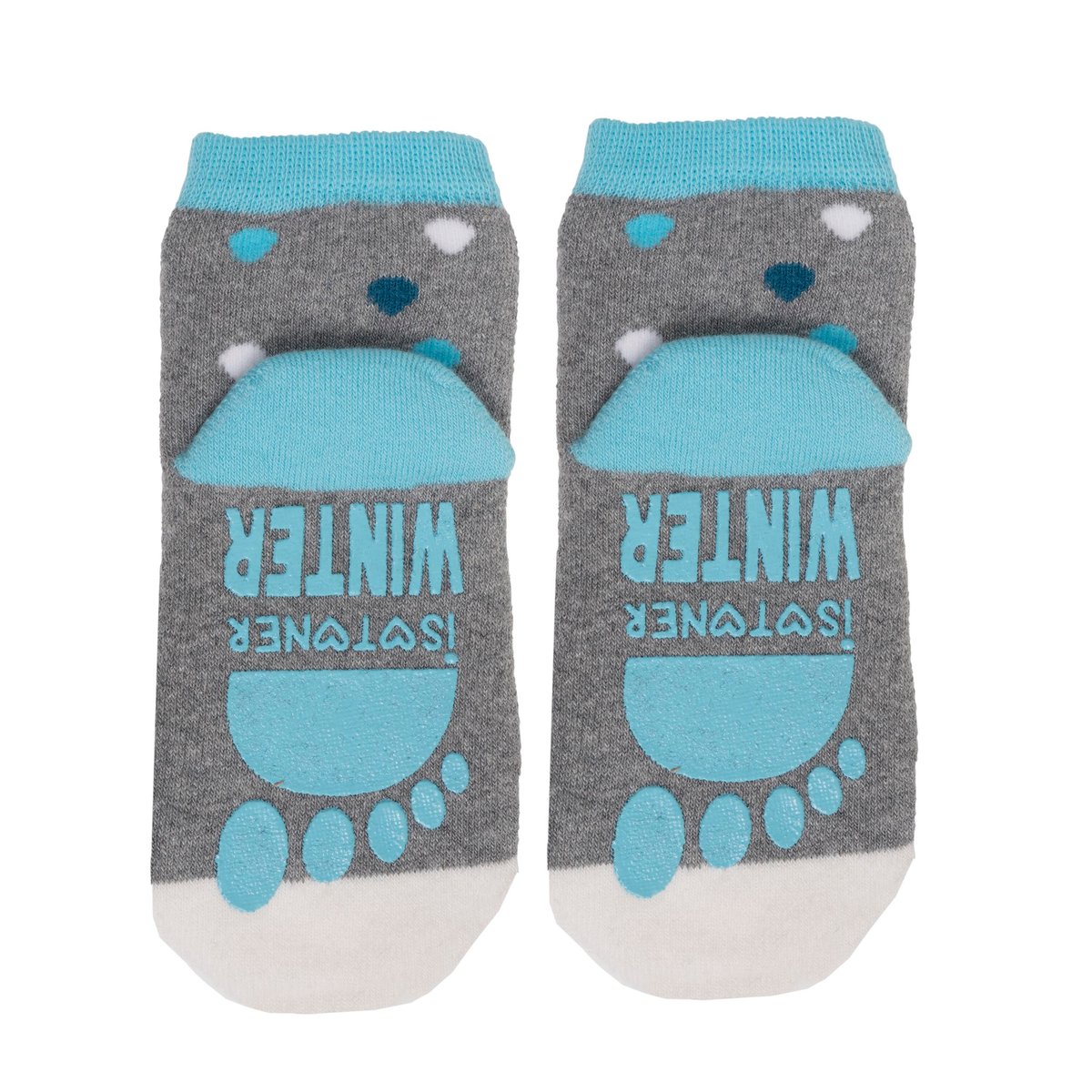 Chaussettes anti-dérapantes coton majoritaire, forme basse, picots antidérapants gris, ISOTONER