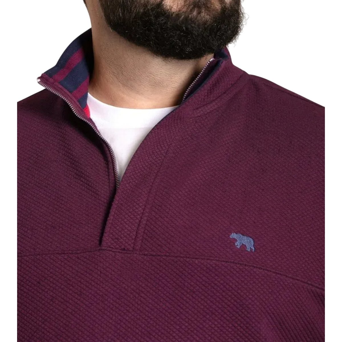 Sweat matelassé à col montant zippé LANCASTER bordeaux, DUKE