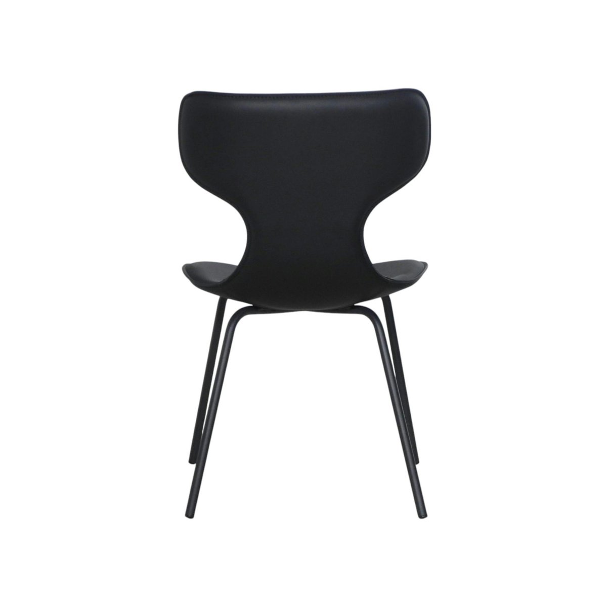 Chaise noire avec dossier en T, revêtement nettoyable (lot de 2) LOMBARDIE noir, PIER IMPORT