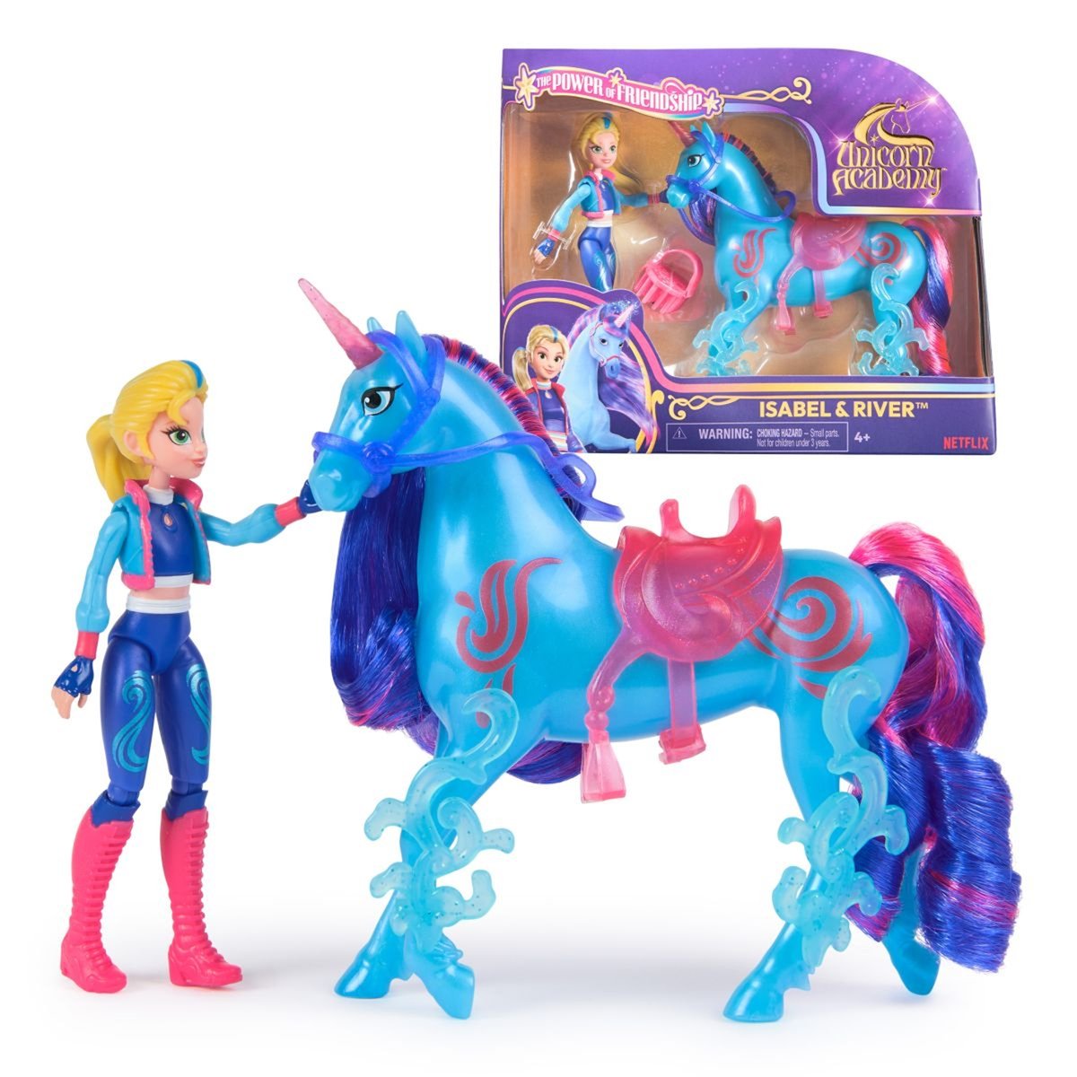 Unicorn Academy - L'ecole des licornes - Licorne River + Poupée Isabel multicolore, SPIN MASTER