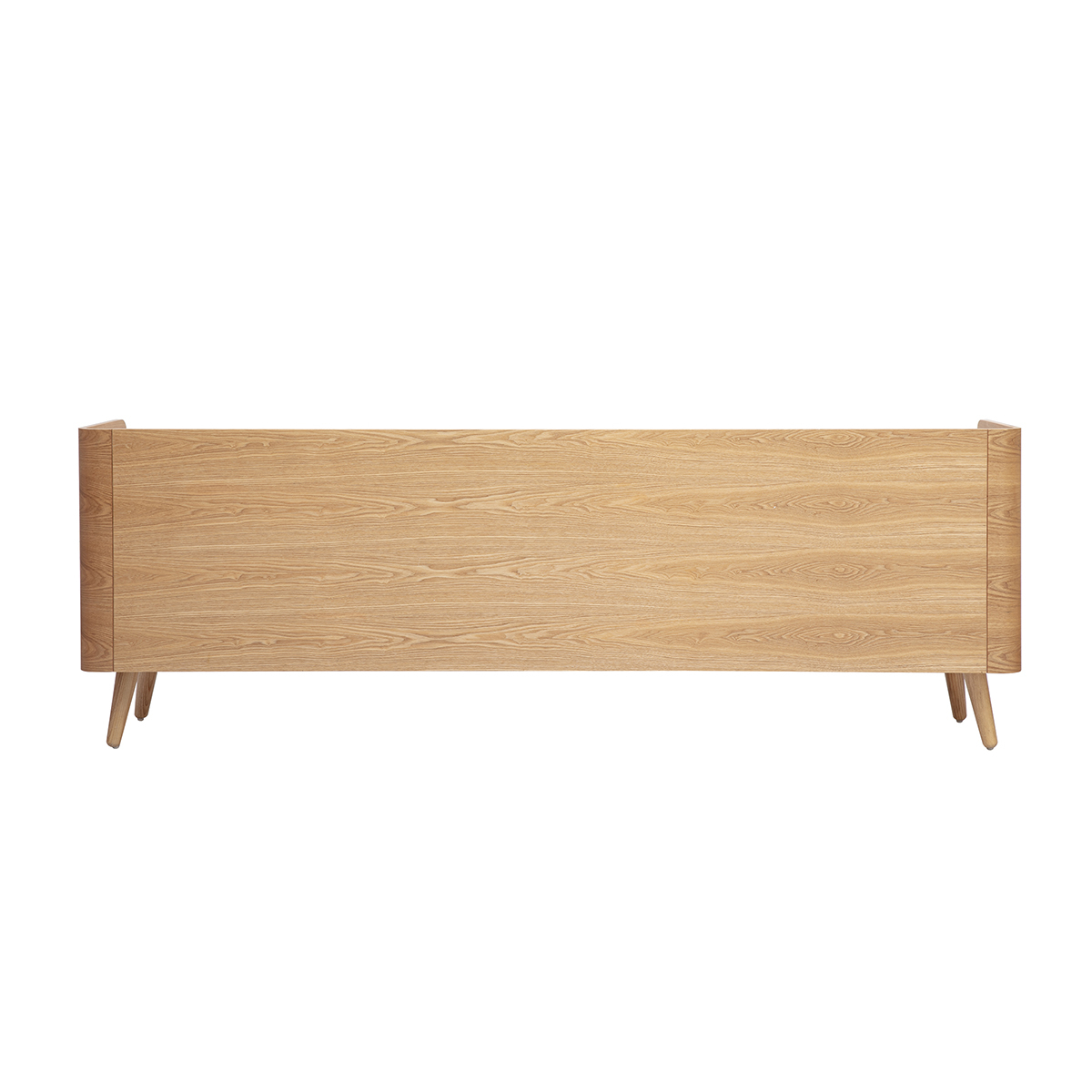 Meuble TV en bois clair frêne et cannage rotin L200 cm ELSY couleur unique, MILIBOO