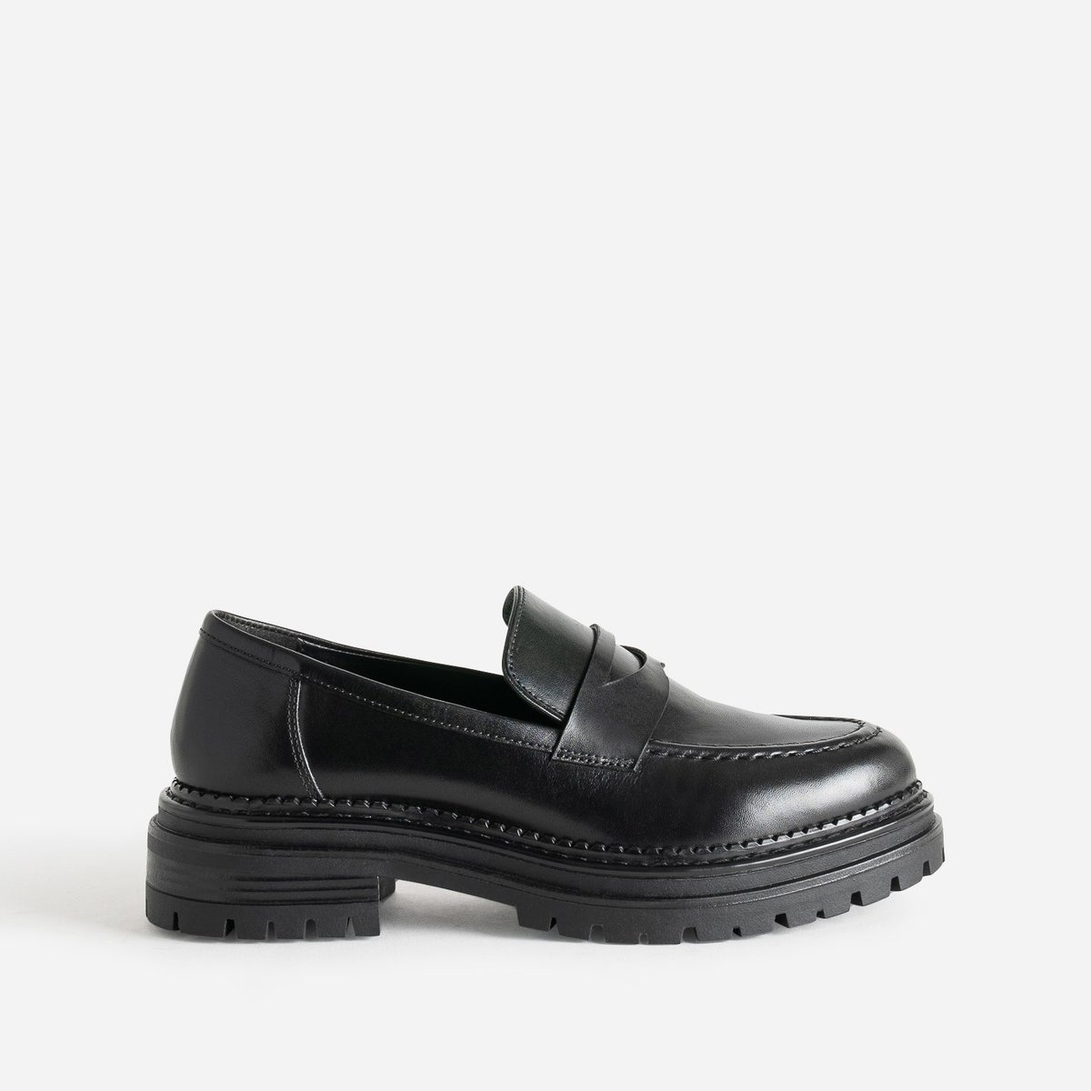 Mocassin en cuir JAHINO noir, TEXTO