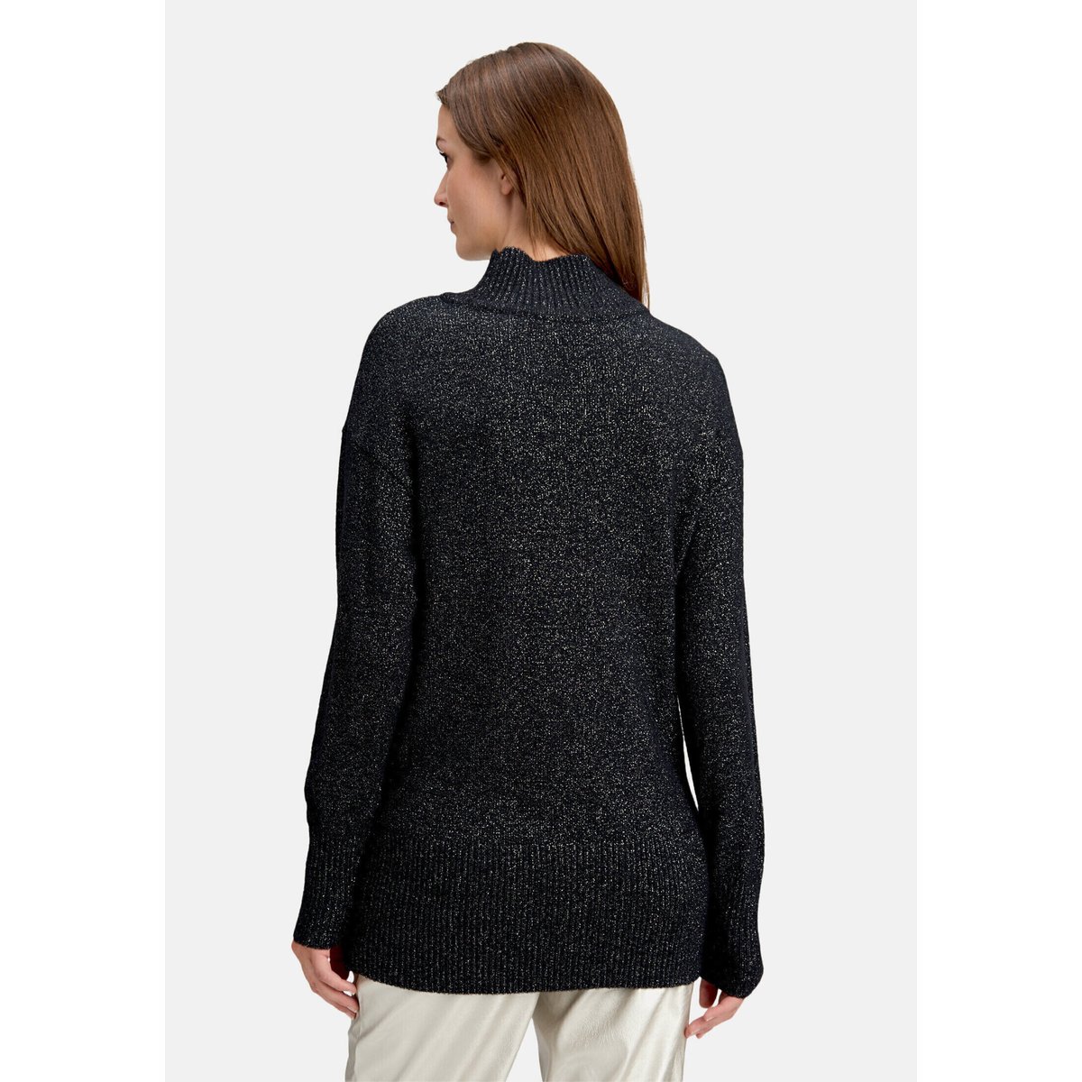Pull-over en maille à fils de fil textile noir, BETTY & CO