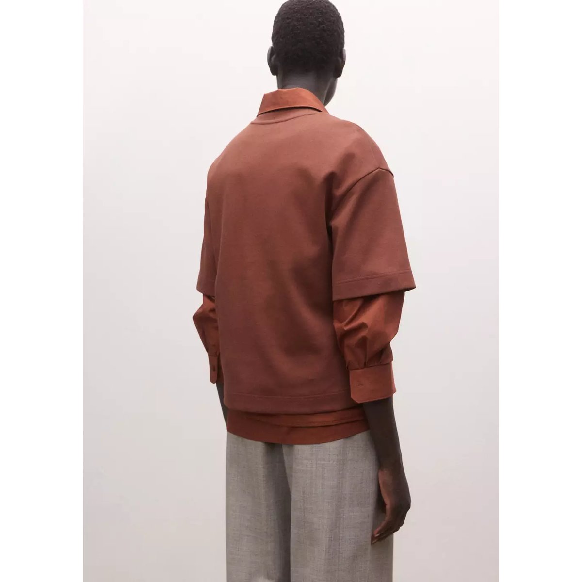 T-shirt en coton oversize rouge-orangé, MANGO