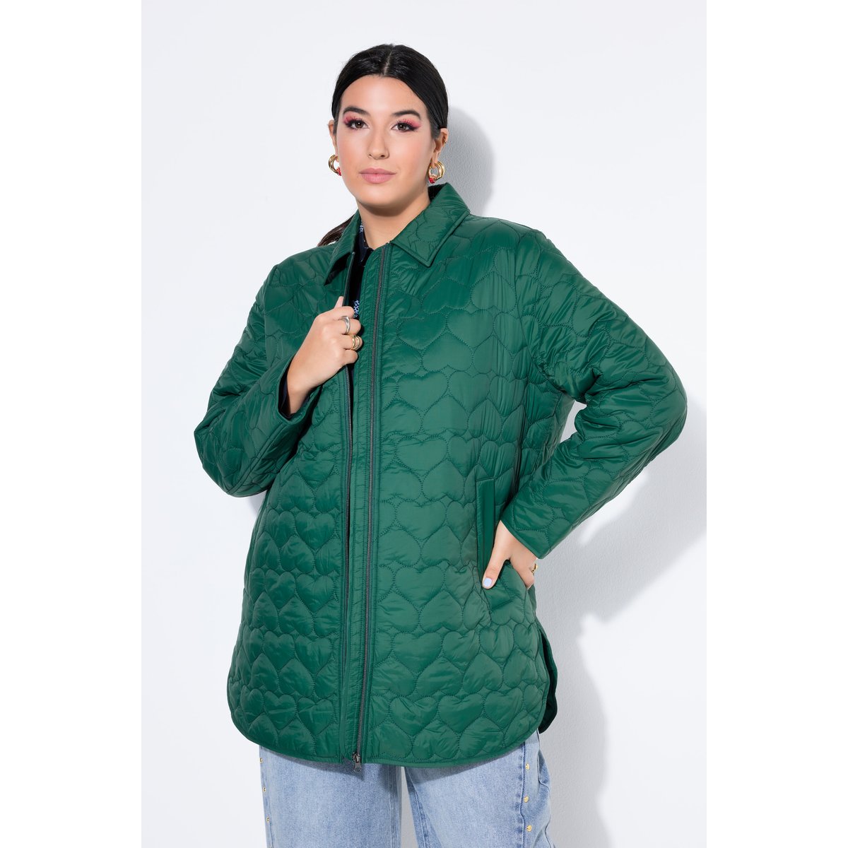 Manteau matelassé court, coupe Loose vert foncé, STUDIO UNTOLD