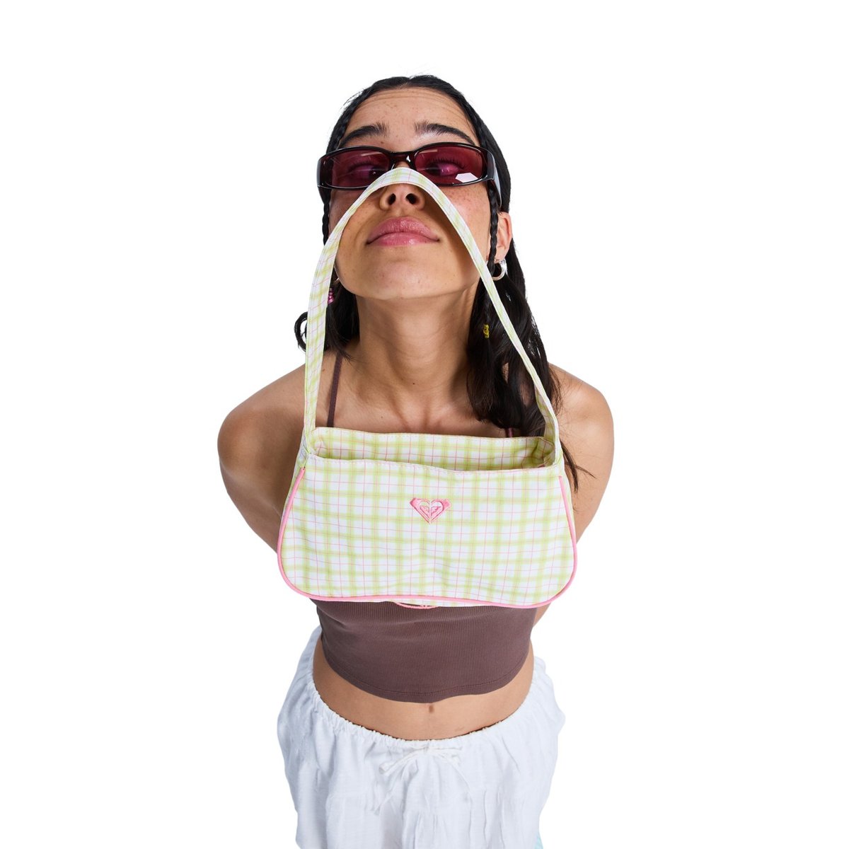 Sac porté épaule en toile. blanc cloud dancer swell plaid, ROXY