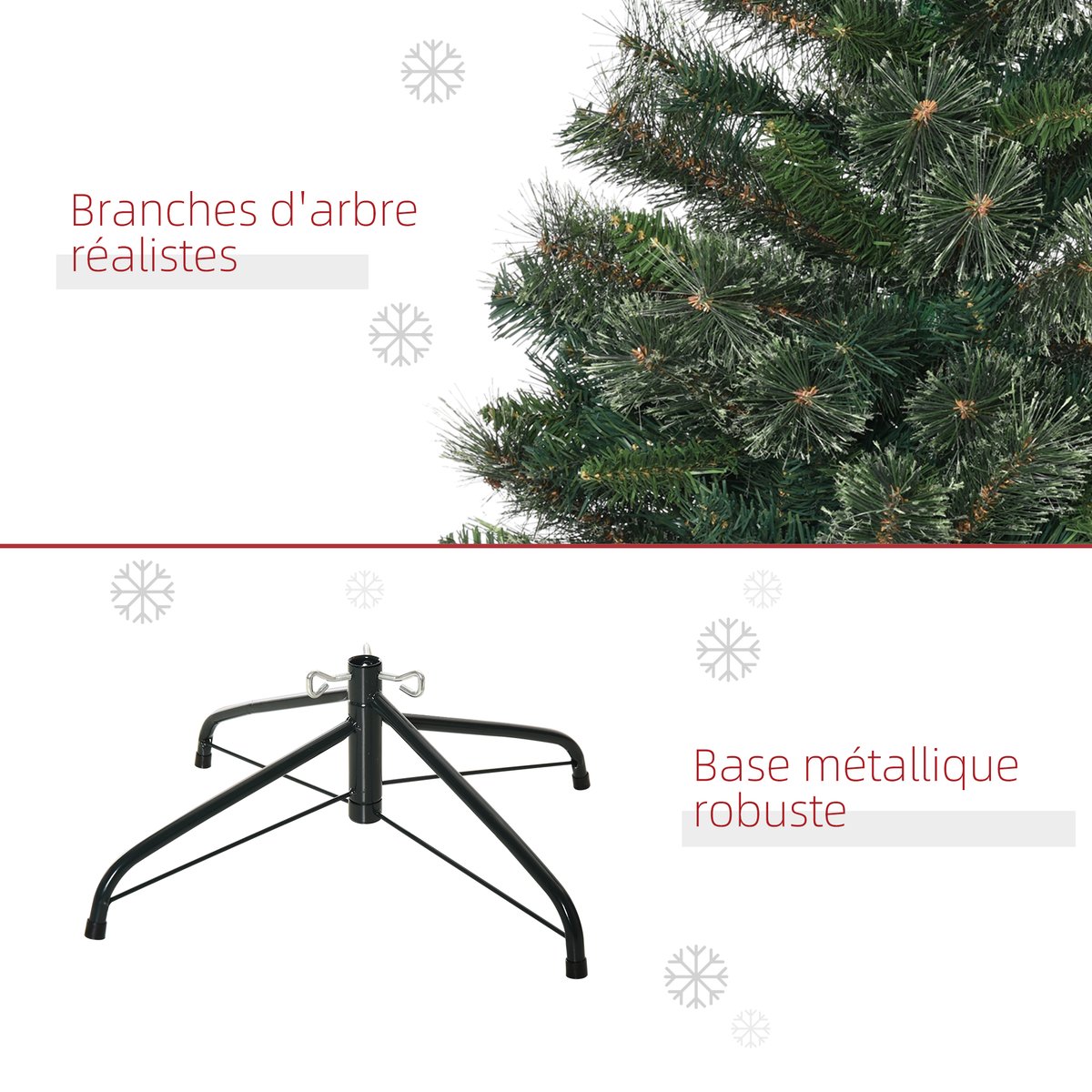 Sapin de Noël PVC Vert vert, HOMCOM