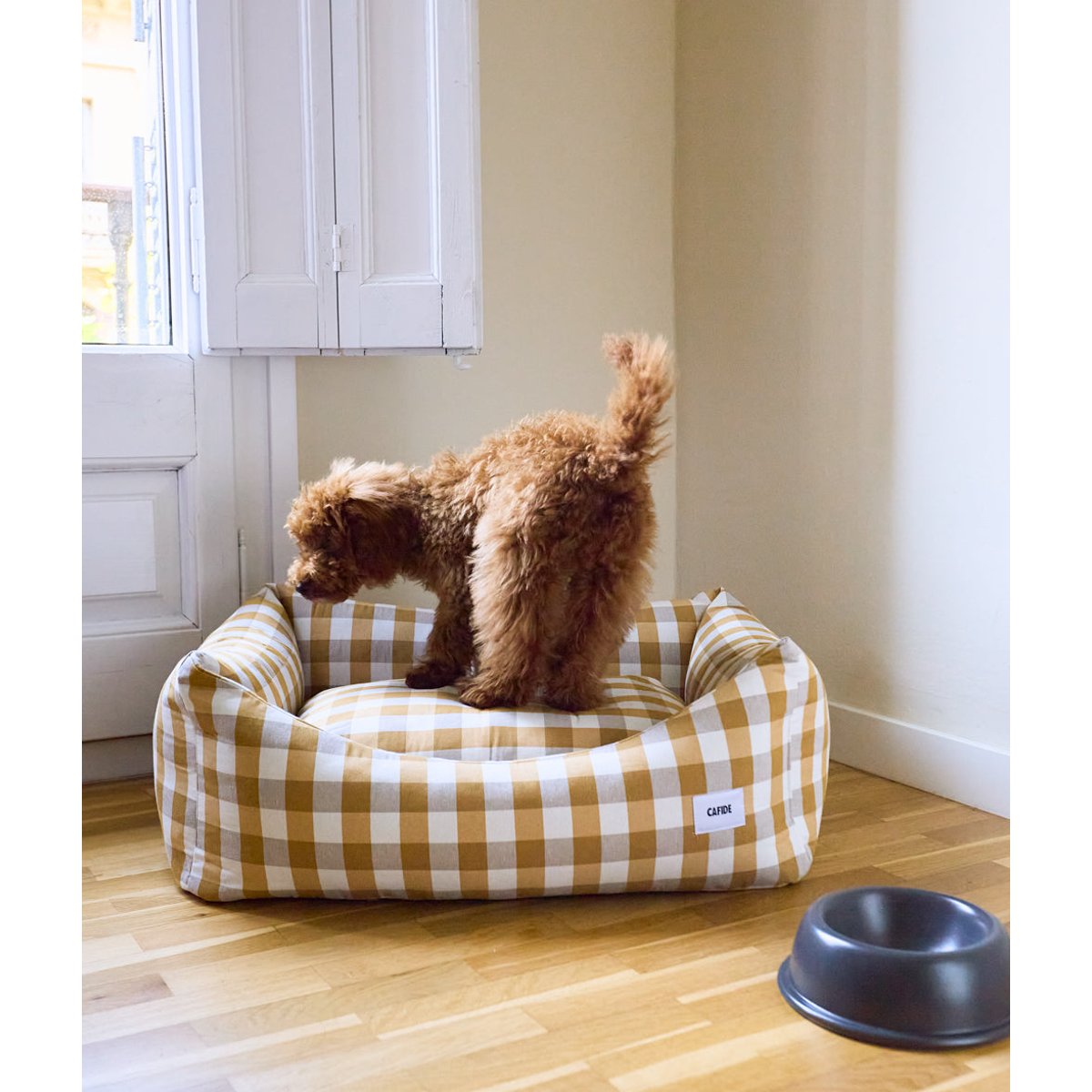 Panier pour chien vichy, SNOZY moutarde, CAFIDE