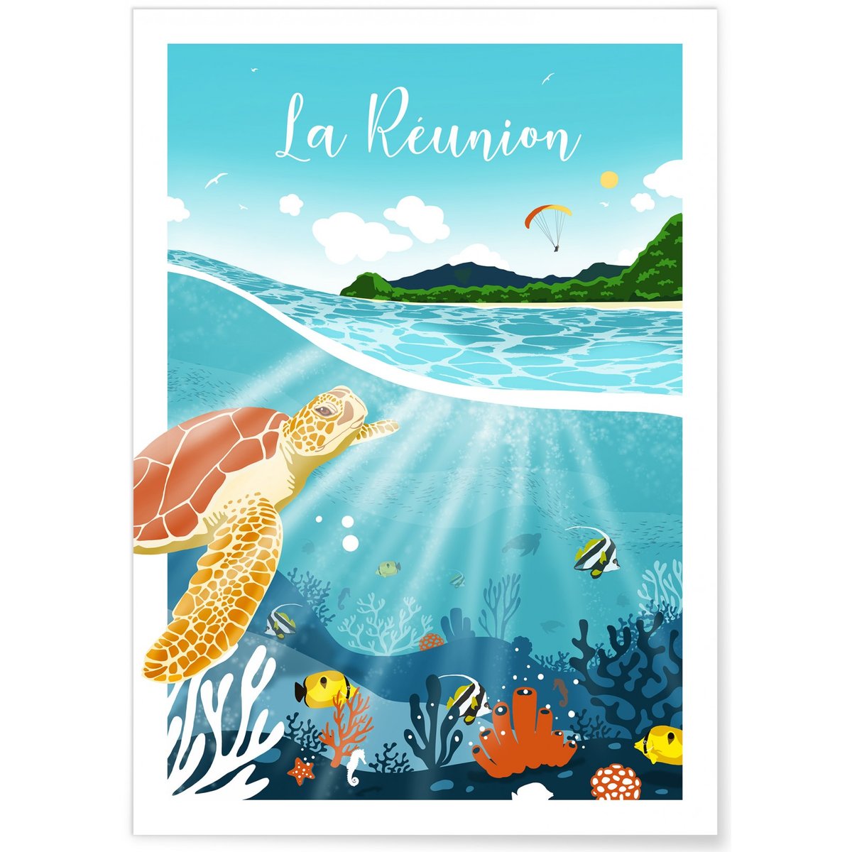 Affiche La Réunion blanc, L'AFFICHERIE