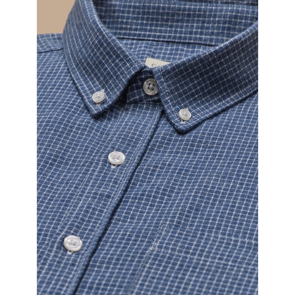 Chemise flanelle carreaux  - coupe contemporaine carreaux bleu, CYRILLUS