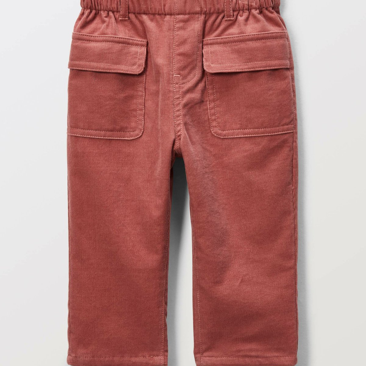 Pantalon taille élastique uni en velours en coton BIO GOTS blossom, BOUT'CHOU