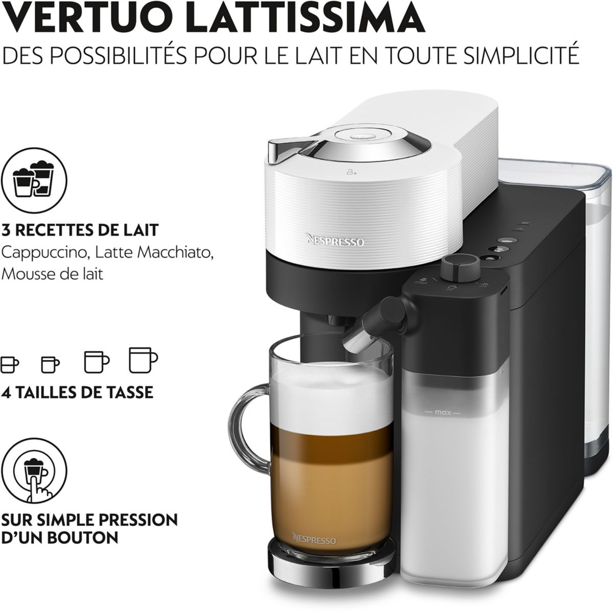 Nespresso One Blanche ENV300.W couleur unique, DELONGHI