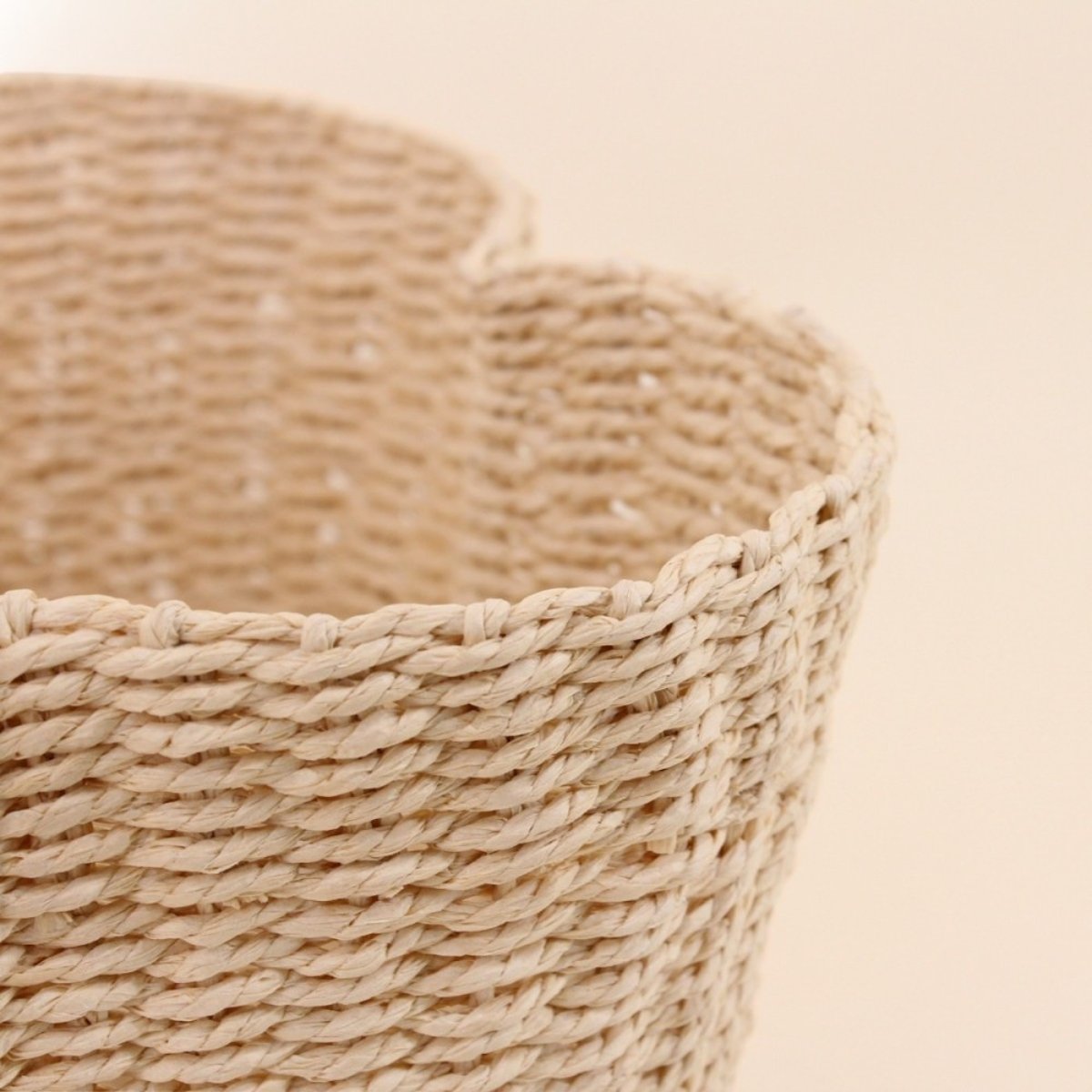 Panier en corde forme trèfle 25x18cm naturel, ORNAMI
