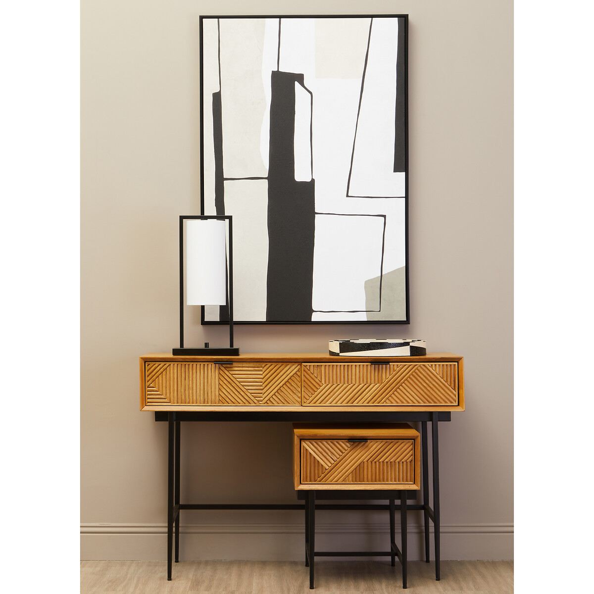 83x123cm Monochrome Abstract Canvas black/white, FIFTY FIVE SOUTH