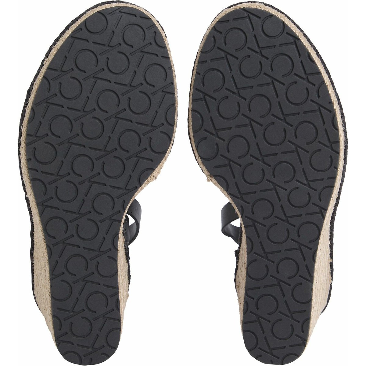 Sandales compensées en cuir noir, CALVIN KLEIN JEANS