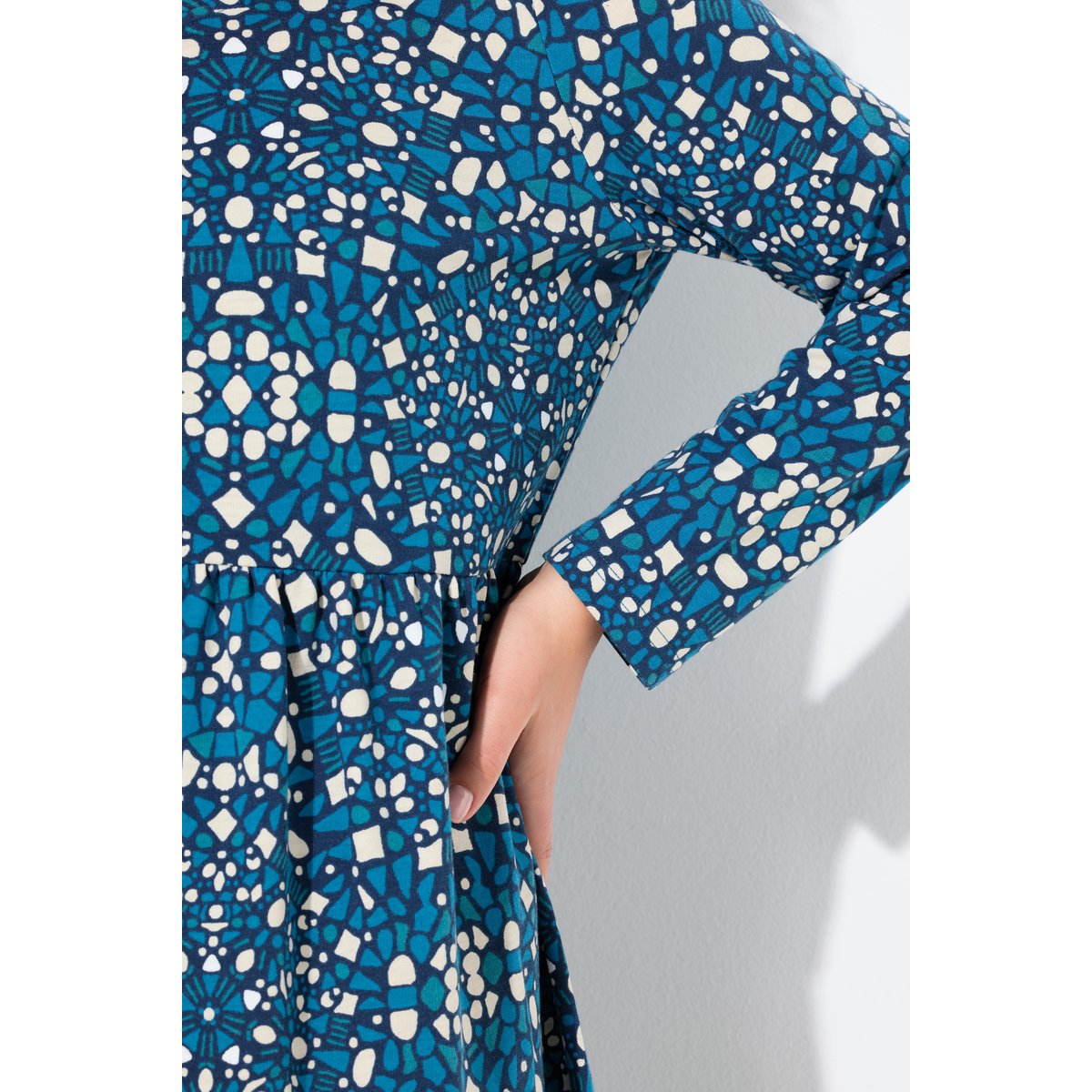 Robe midi en molleton avec fermeture zippée pétrol, ULLA POPKEN