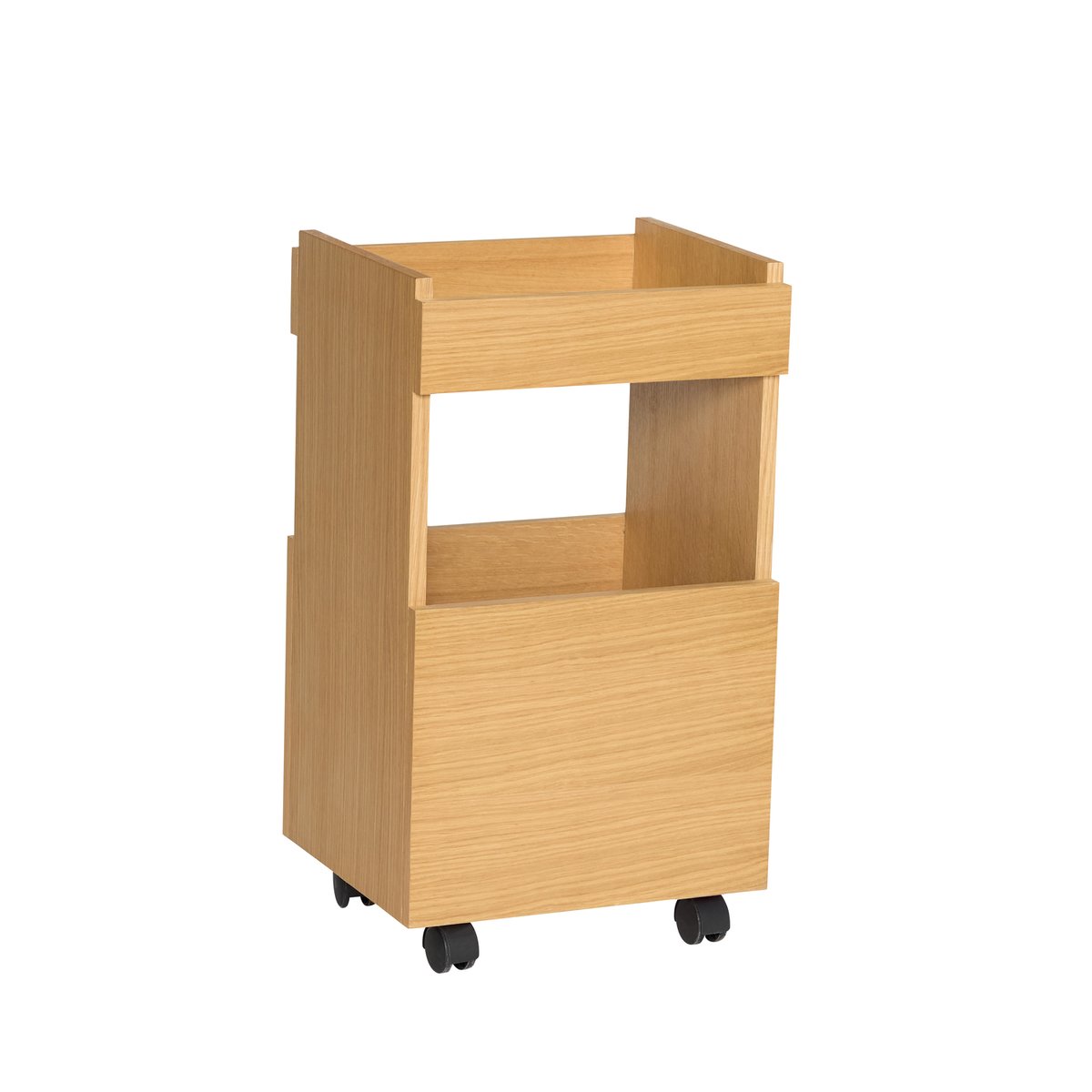 Chariot en placage de chêne et bois de chêne FORMA naturel, HUBSCH