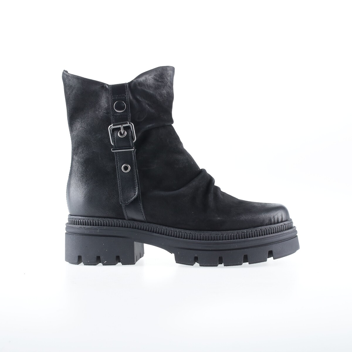 Botas de cuero engrasado negro, MJUS