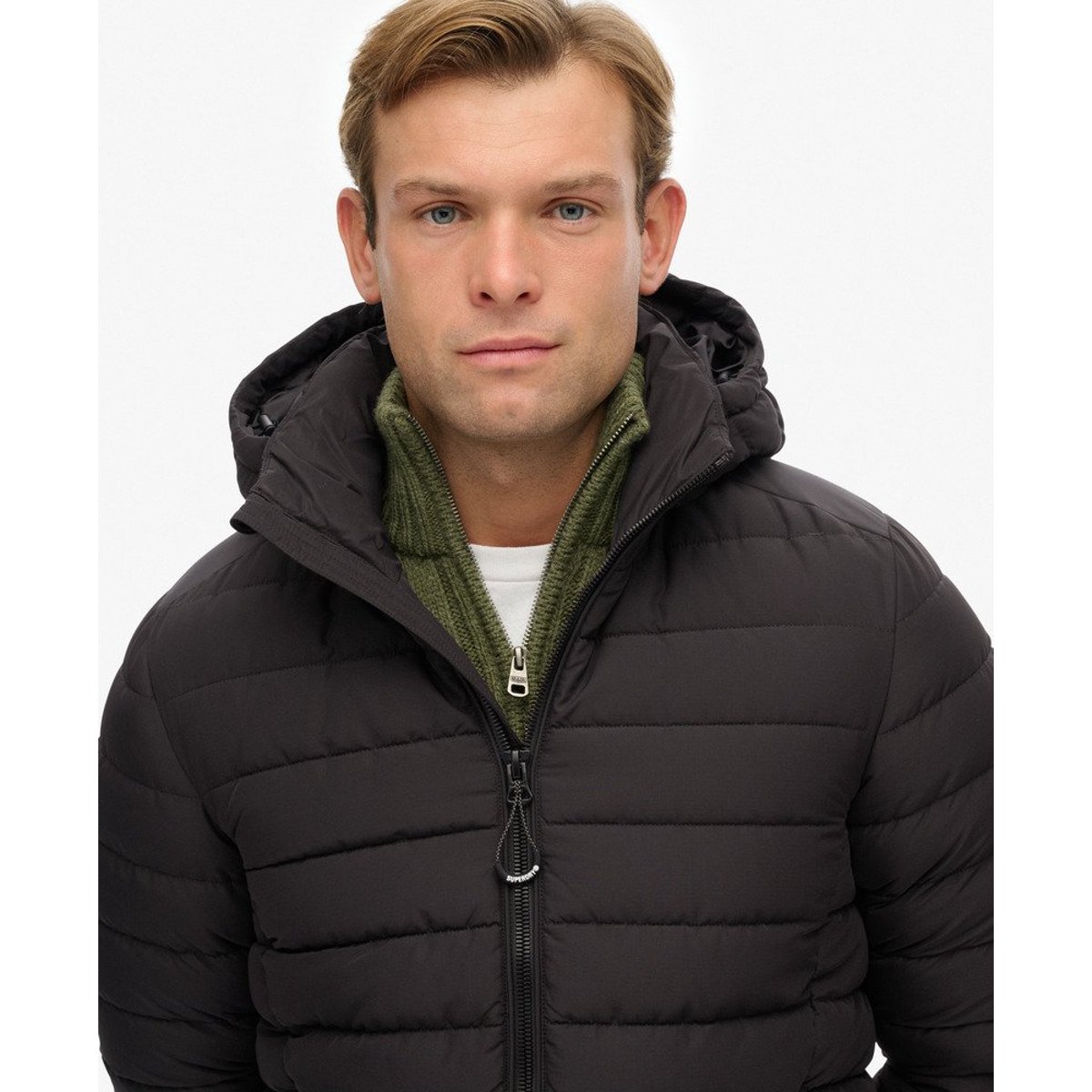 Doudoune Fuji à Capuche noir, SUPERDRY