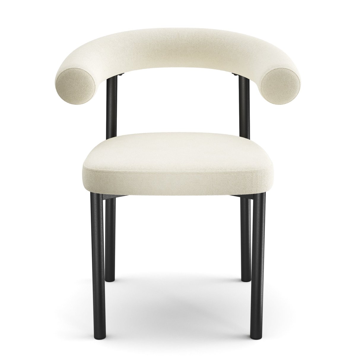 Lot de 2 chaises en tissu tramé toucher doux HARPER crème, SIA HOME