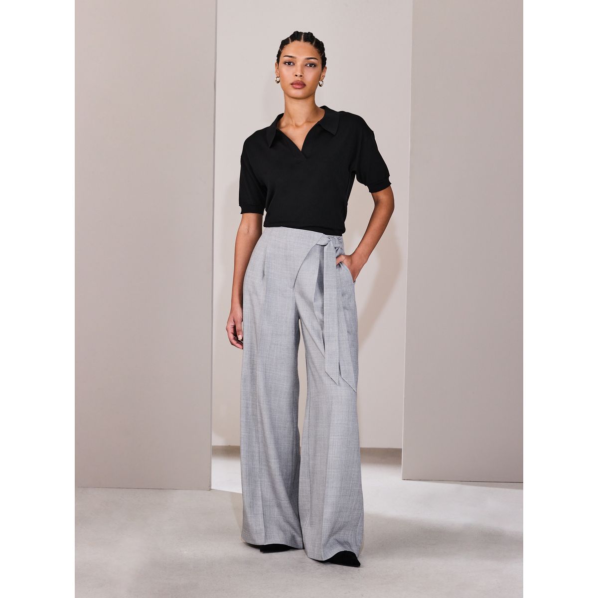 Polo doux en maille de coton majoritaire noir, NEXT
