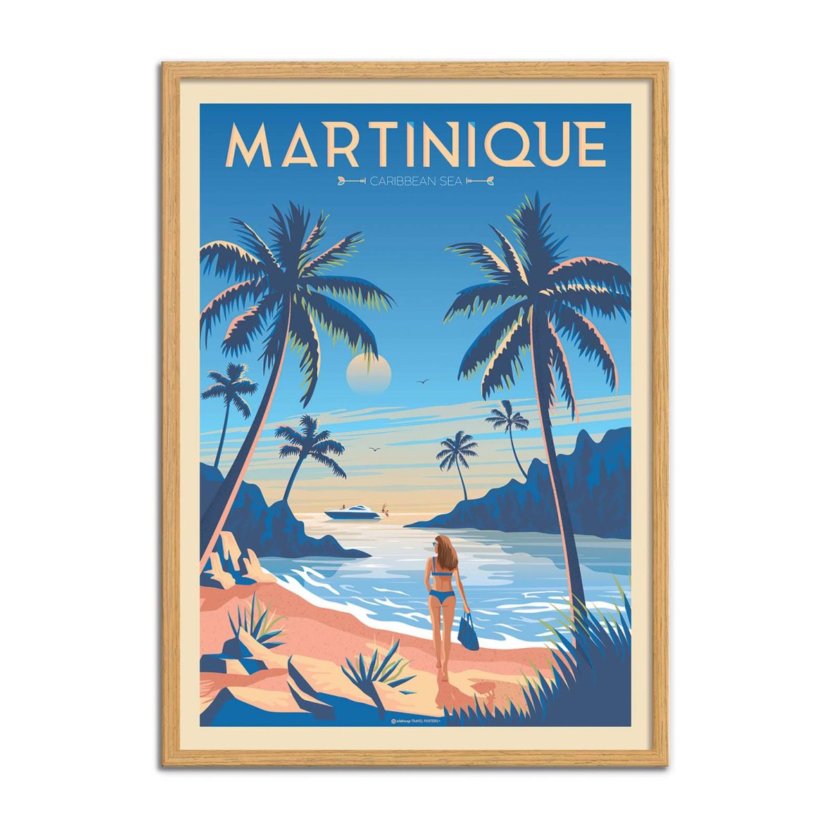 Affiche d'art - Martinique - Olahoop Travel Posters bleu, WALL EDITIONS