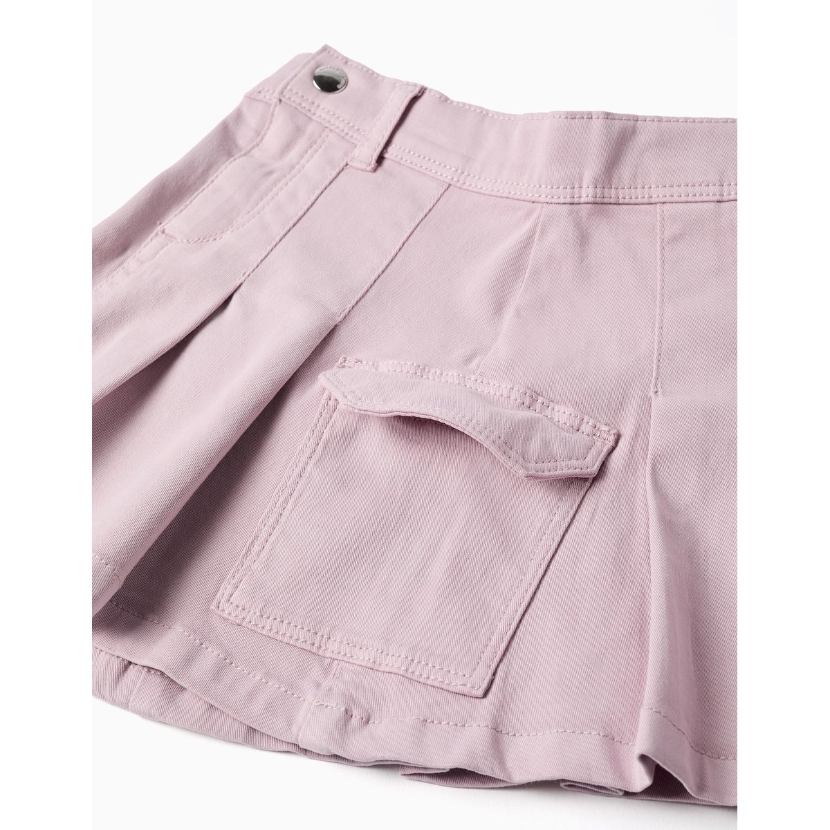 Jupe en sergé avec plis et poches cargo mauve clair, ZIPPY