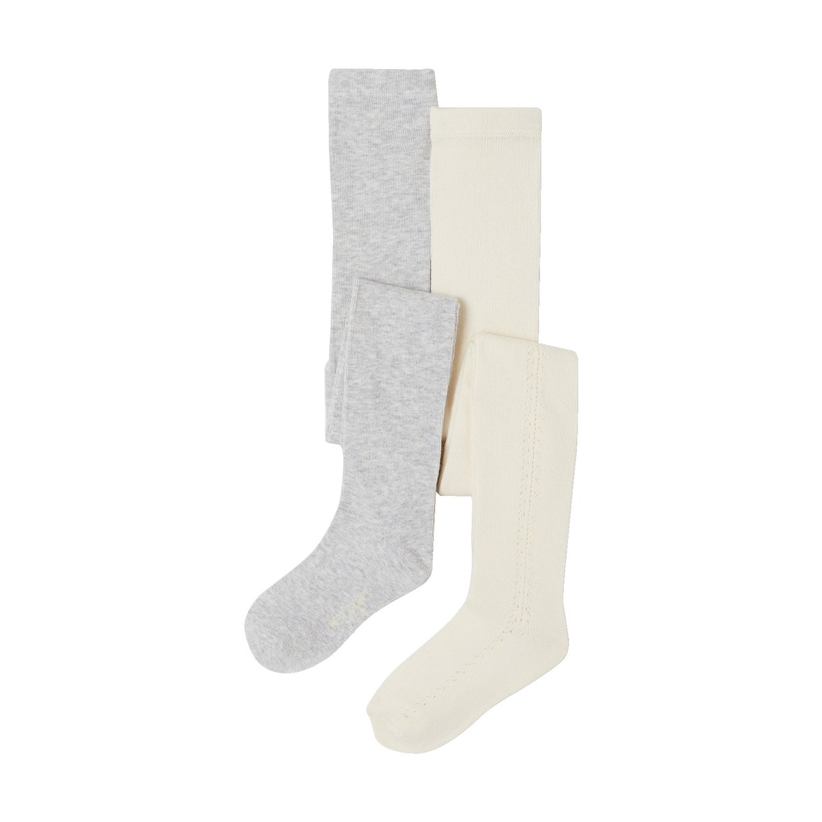 Lot de 2 collants ajourés écru, VERTBAUDET