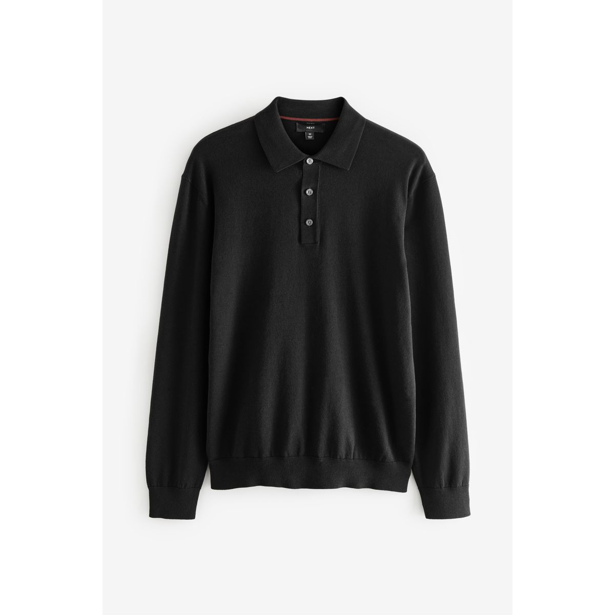 Polo en maille à manches longues, lot de 2 noir/bleu marine, NEXT
