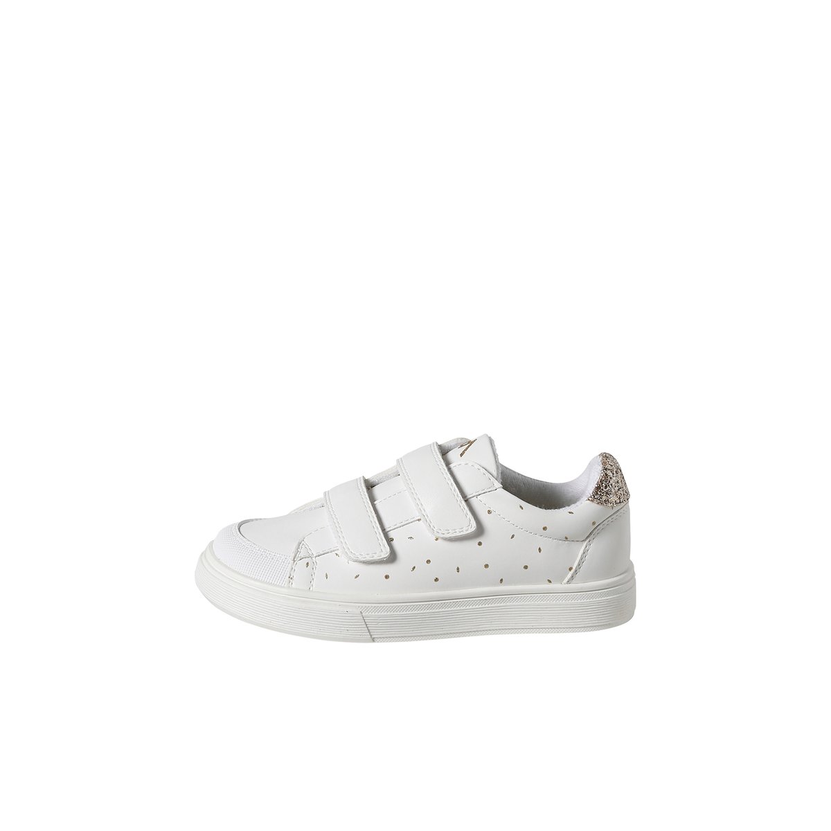Baskets synthétique à scratchs ou lacets blanc imprimé, VERTBAUDET