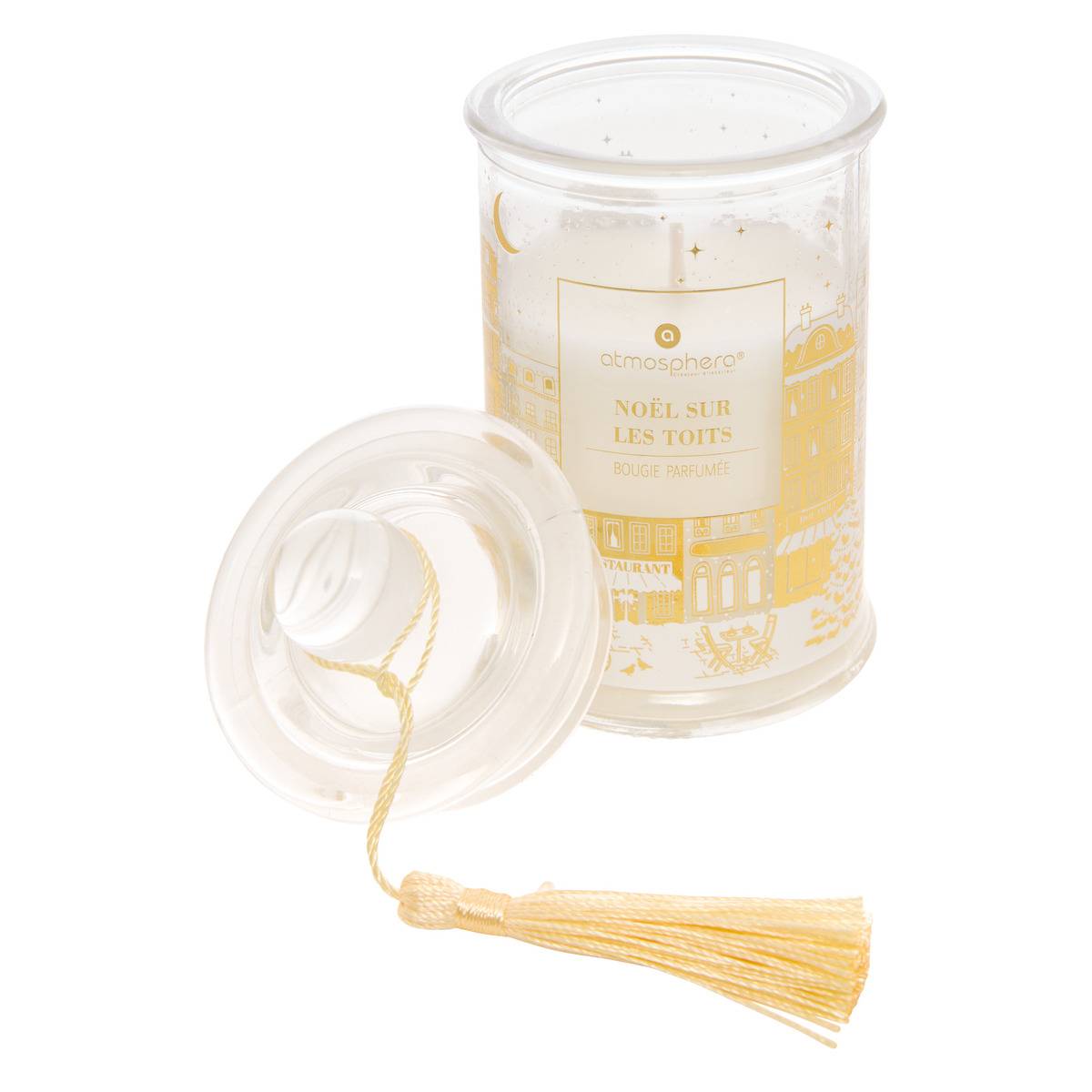 Bougie parfumée Hiver à Paris 85 g blanc, FEERIC LIGHTS & CHRISTMAS