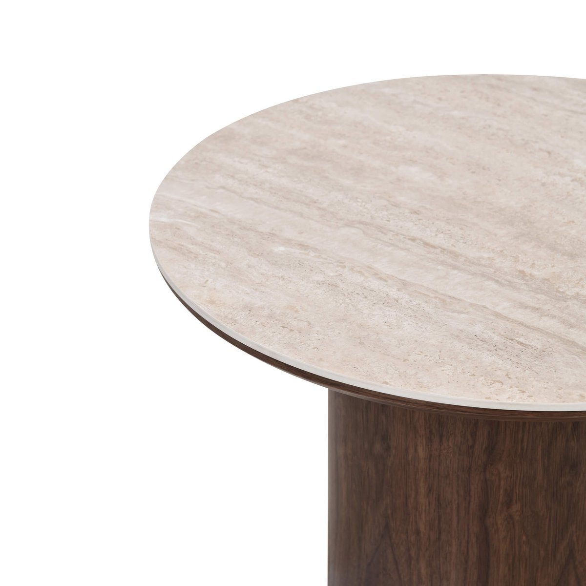 Table basse en céramique LOFA effet travertin et noyer, SORELH