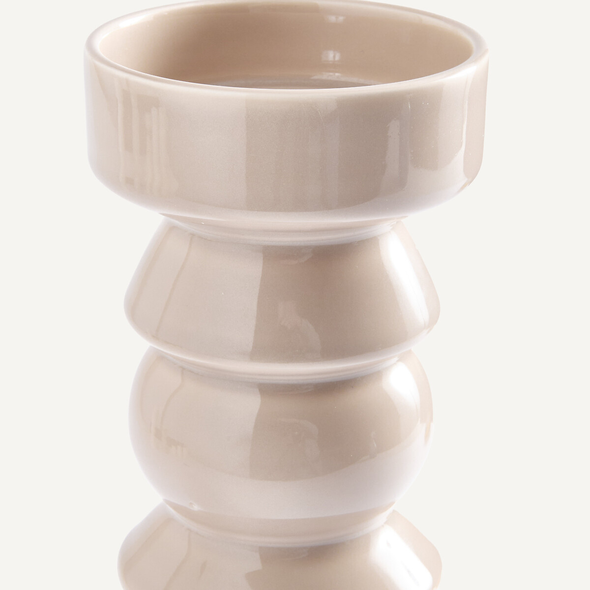 Cefalu glazed earthenware candle holder, height 35cm pinky beige, AM.PM
