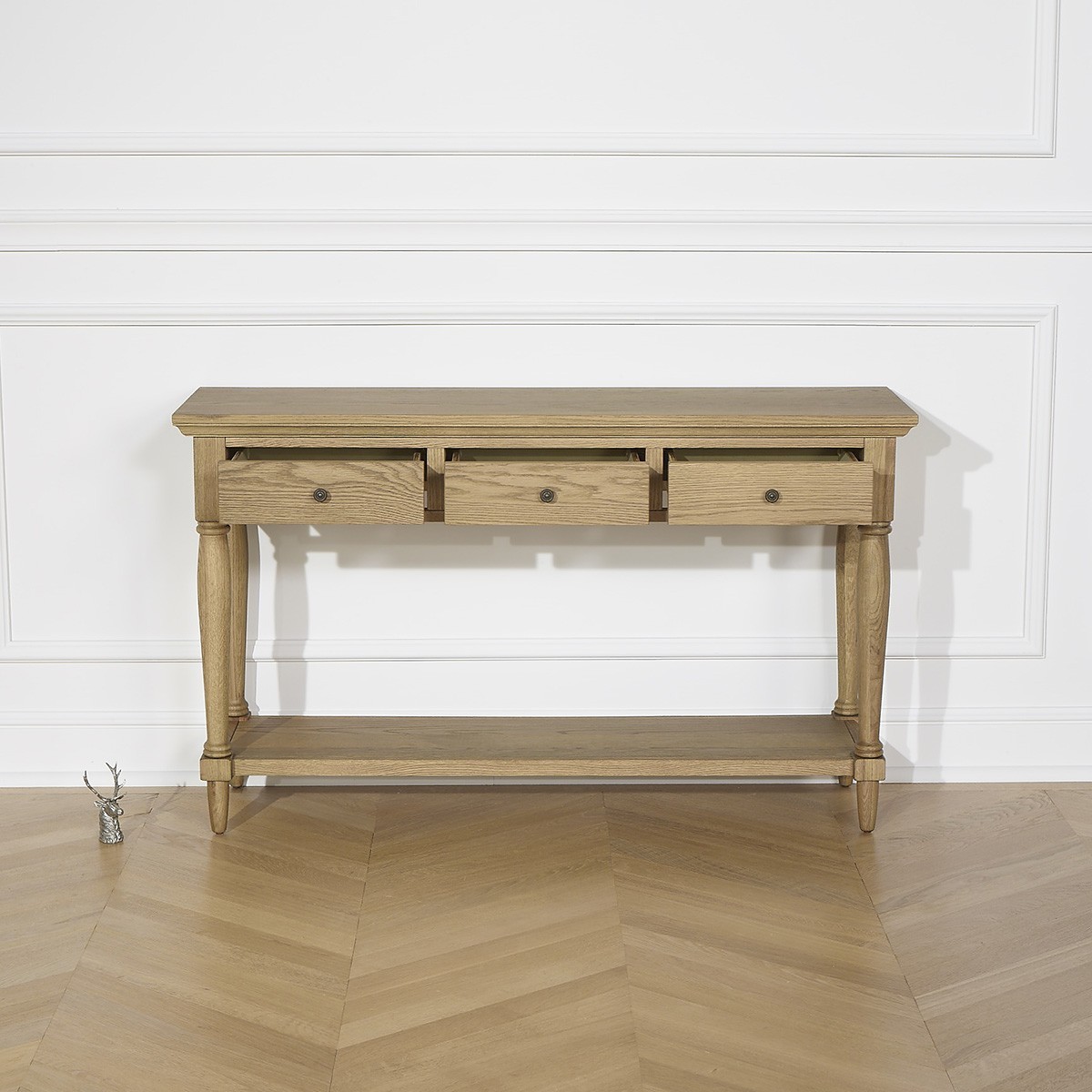 Console 3 tiroirs en chêne EDINBURGH marron, ROBIN DES BOIS