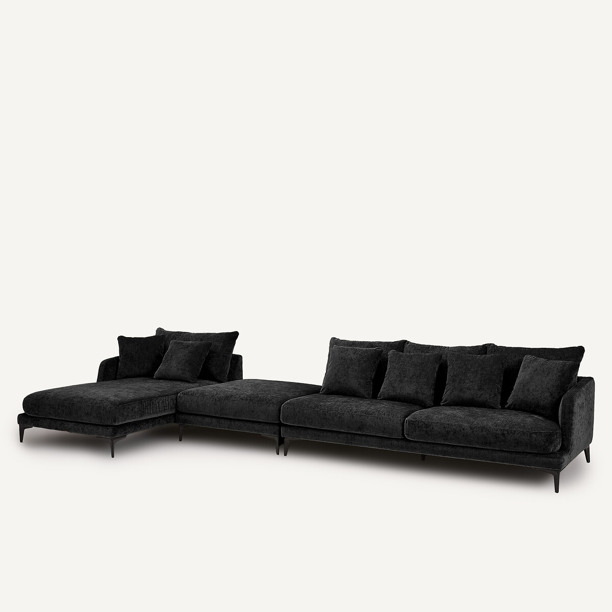 Chaise longue in velluto misto, MODERNISTE, design Emmanuel Gallina carbonio, AM.PM X EMMANUEL GALLINA