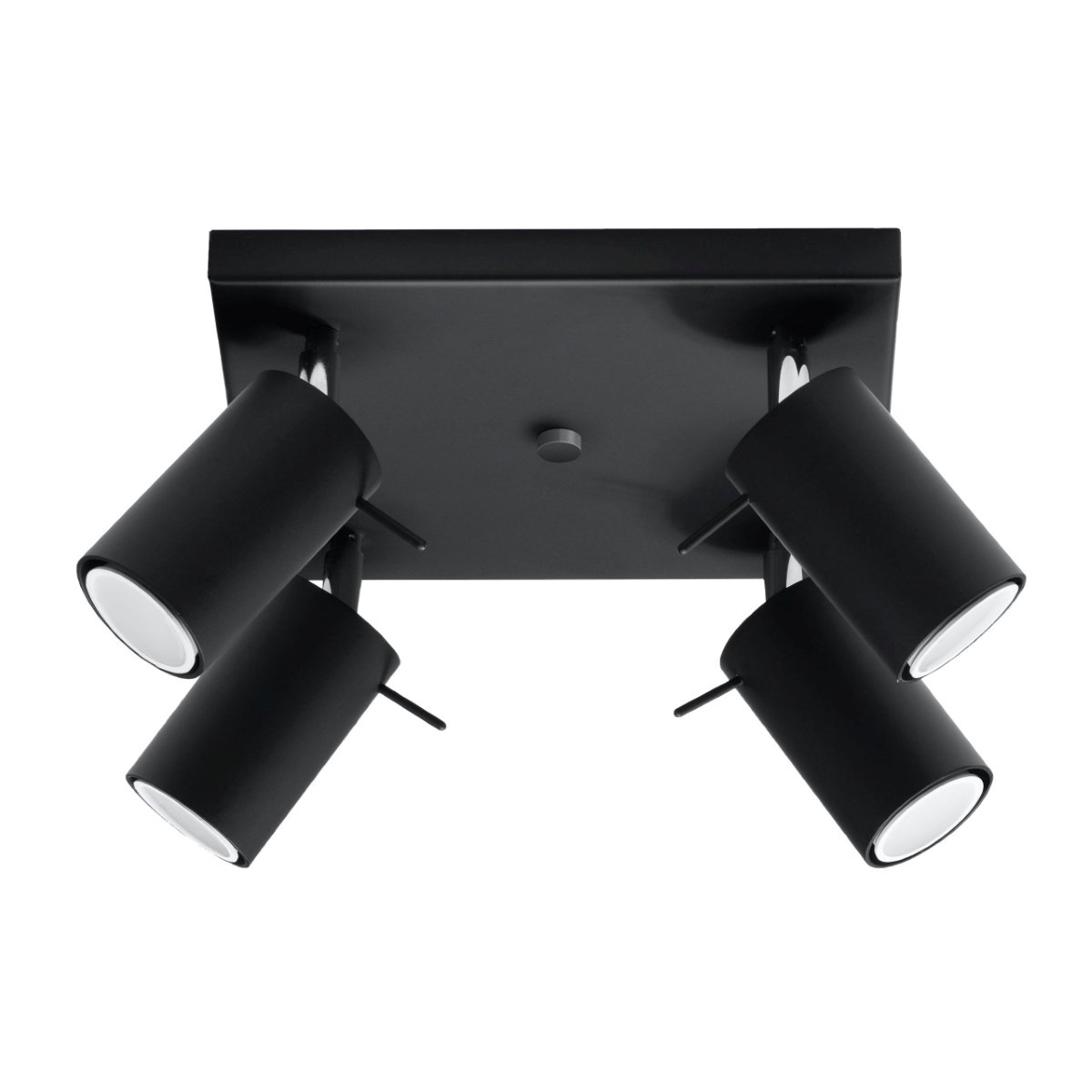 Plafonnier Acier Noir GU10 4 Ring Line noir, EDEN
