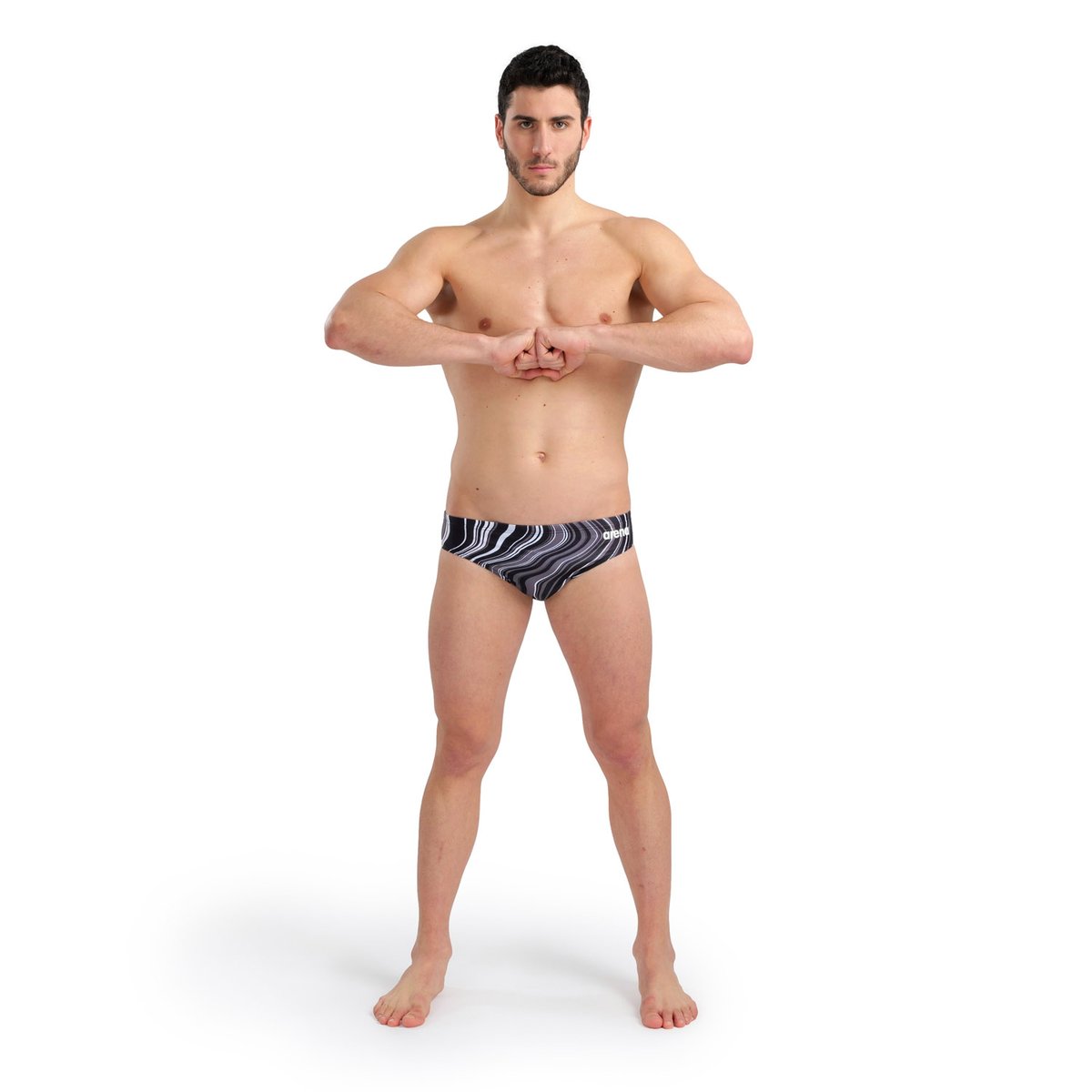 Slip de bain Marbled black-black multi, ARENA