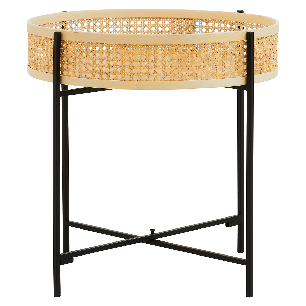 Calla Round Rattan Side Table black, SO'HOME