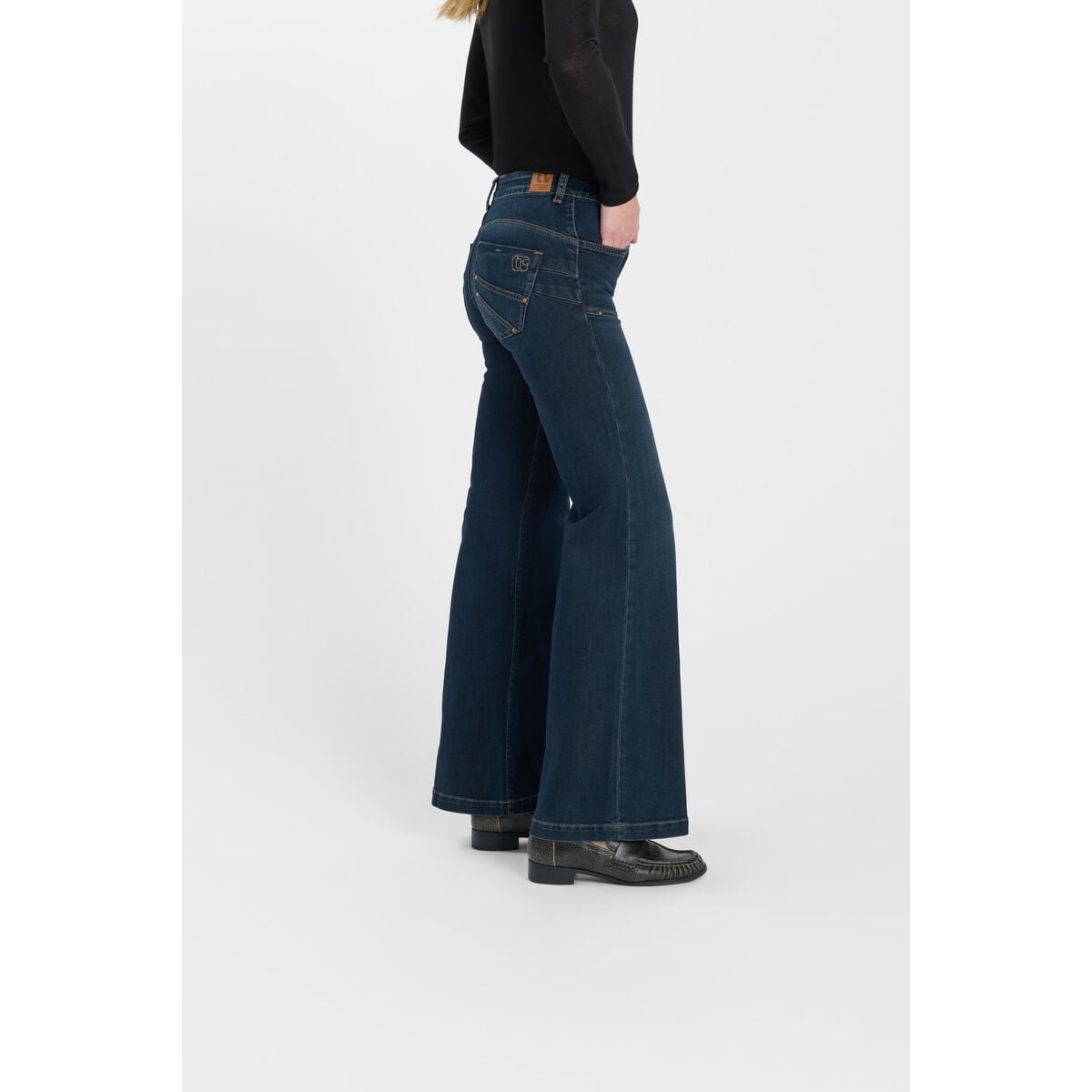 Jeans flare PULP high flare, longueur 34 blue / black, LE TEMPS DES CERISES