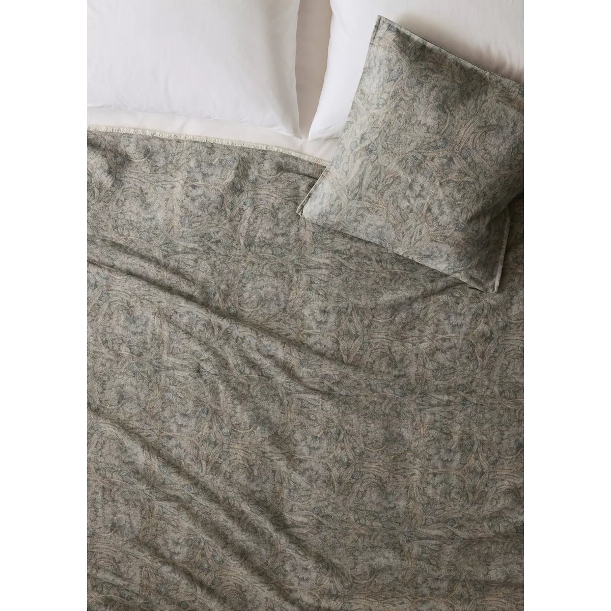 Couvre-lit en coton et lin à motif ornemental lit 180×200 cm bleu, MANGO HOME