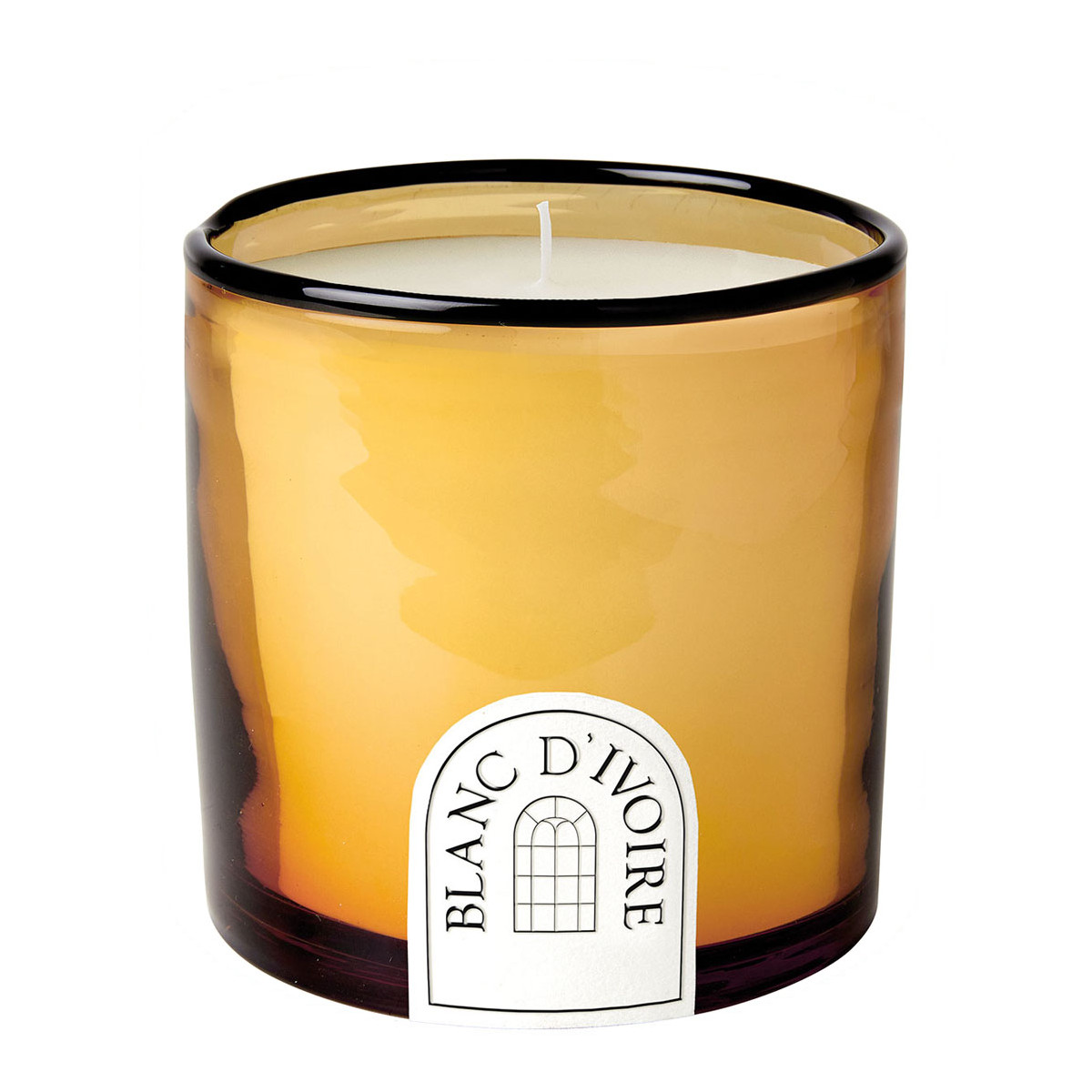 Bougie parfumée en verre - Cèdre Sauvage - Petit modèle marron, BLANC D’IVOIRE