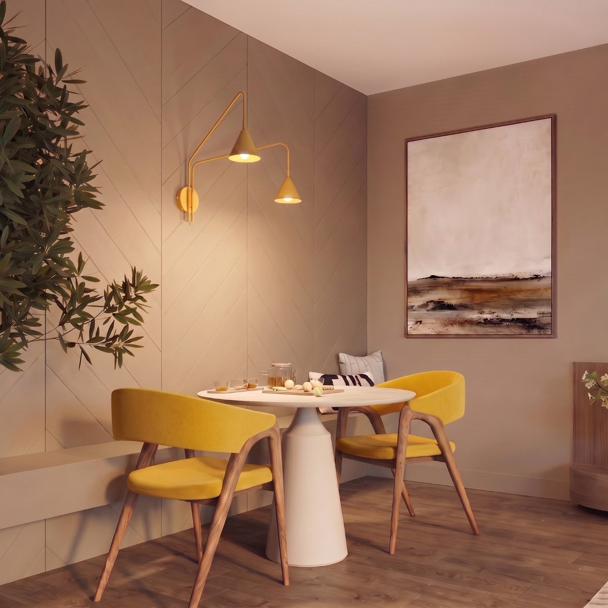 Applique murale Jaune E14 2 Nox jaune, EDEN