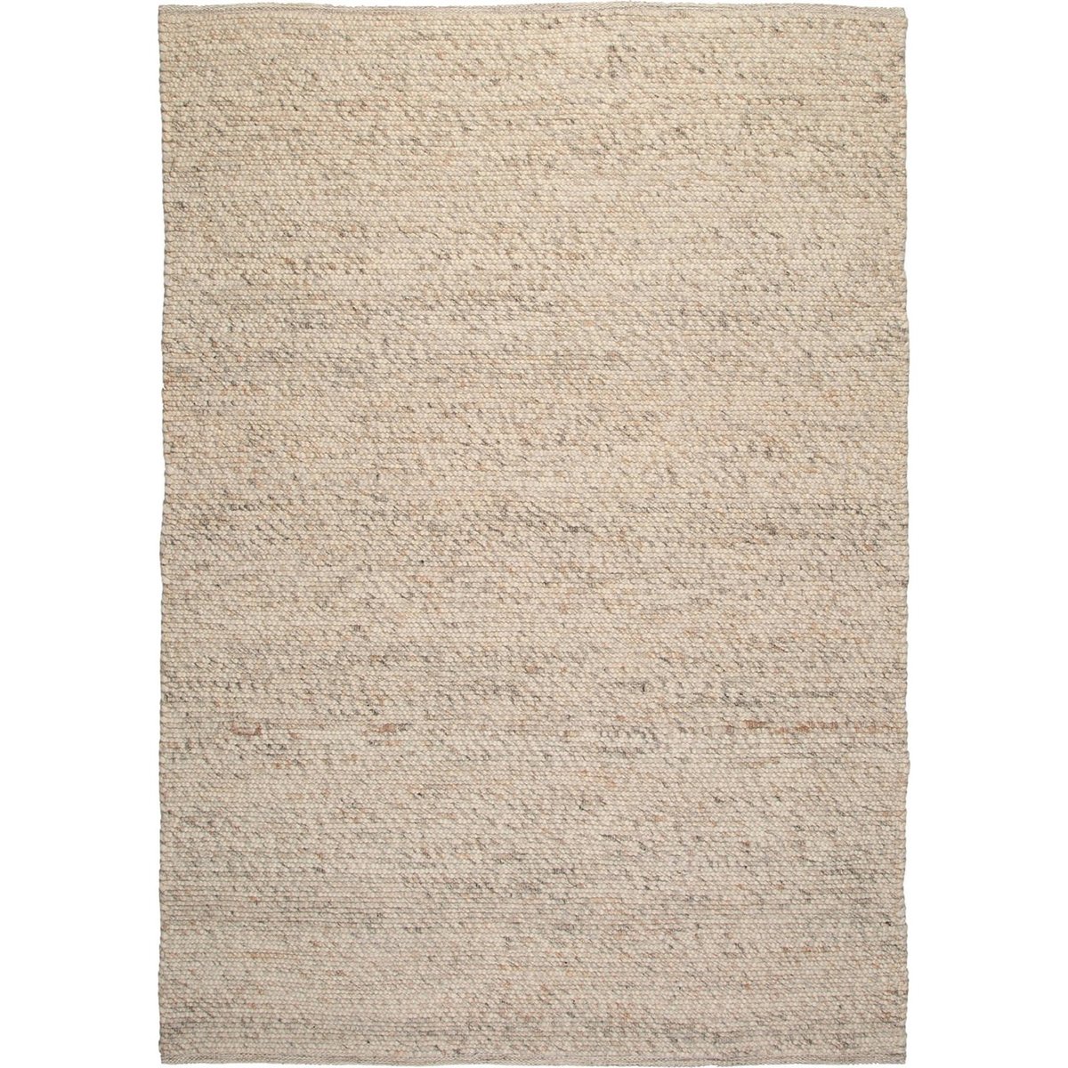 Tapis rectangulaire en laine tissé main ivoire chiné beige et gris clair, ARTE ESPINA