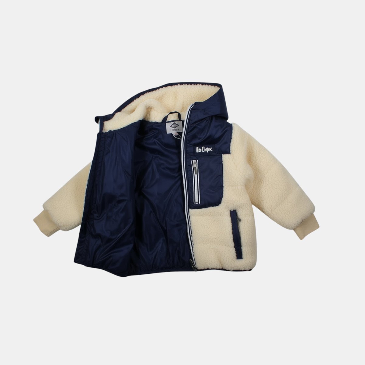 Parka zippée à capuche avec poche poitrine SHERPA marine, LEE COOPER