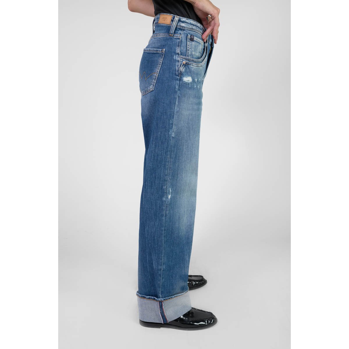 Jeans loose, large 400/28 loose , longueur 34 blue, LE TEMPS DES CERISES