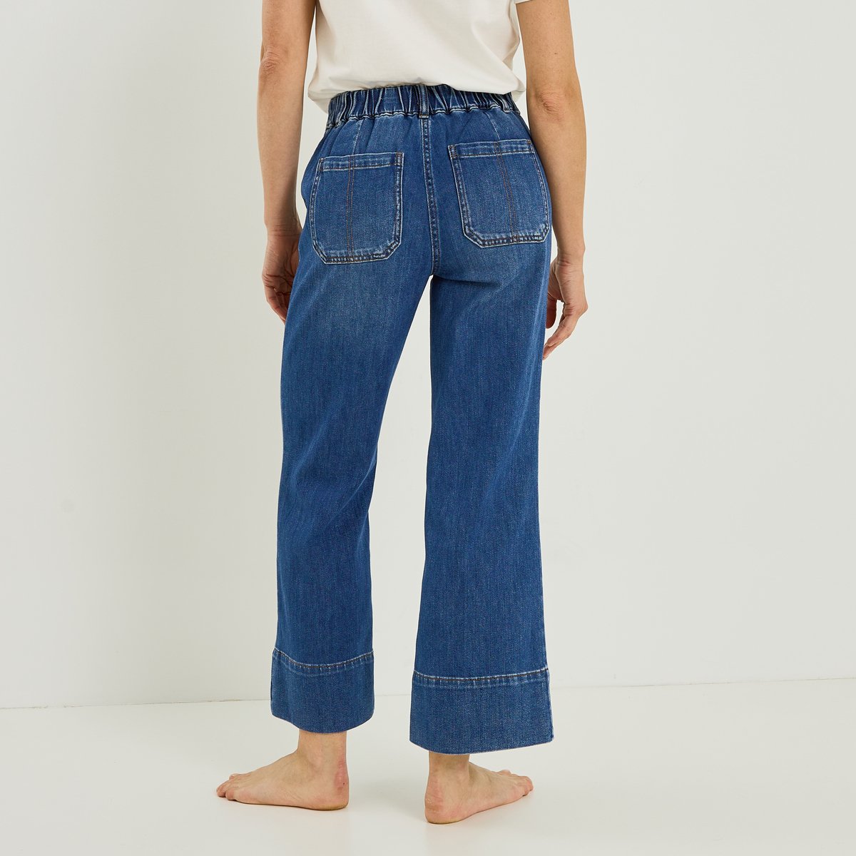 Jean flare raccourci NAPOLI RF02 bleu dark stone, GRAIN DE MALICE