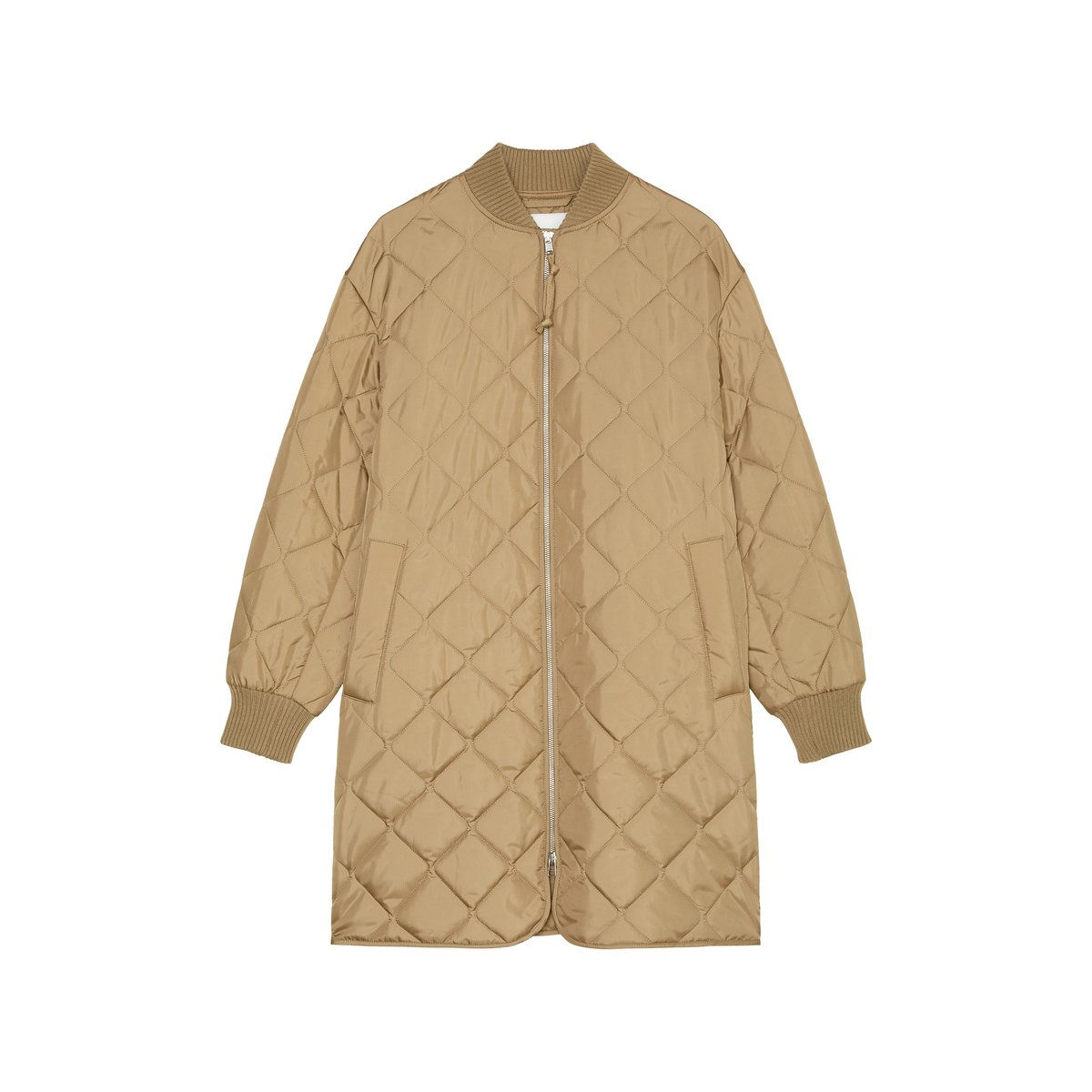 Blouson long style aviateur regular en ripstop résistant à l'eau marron, MARC O’POLO DENIM