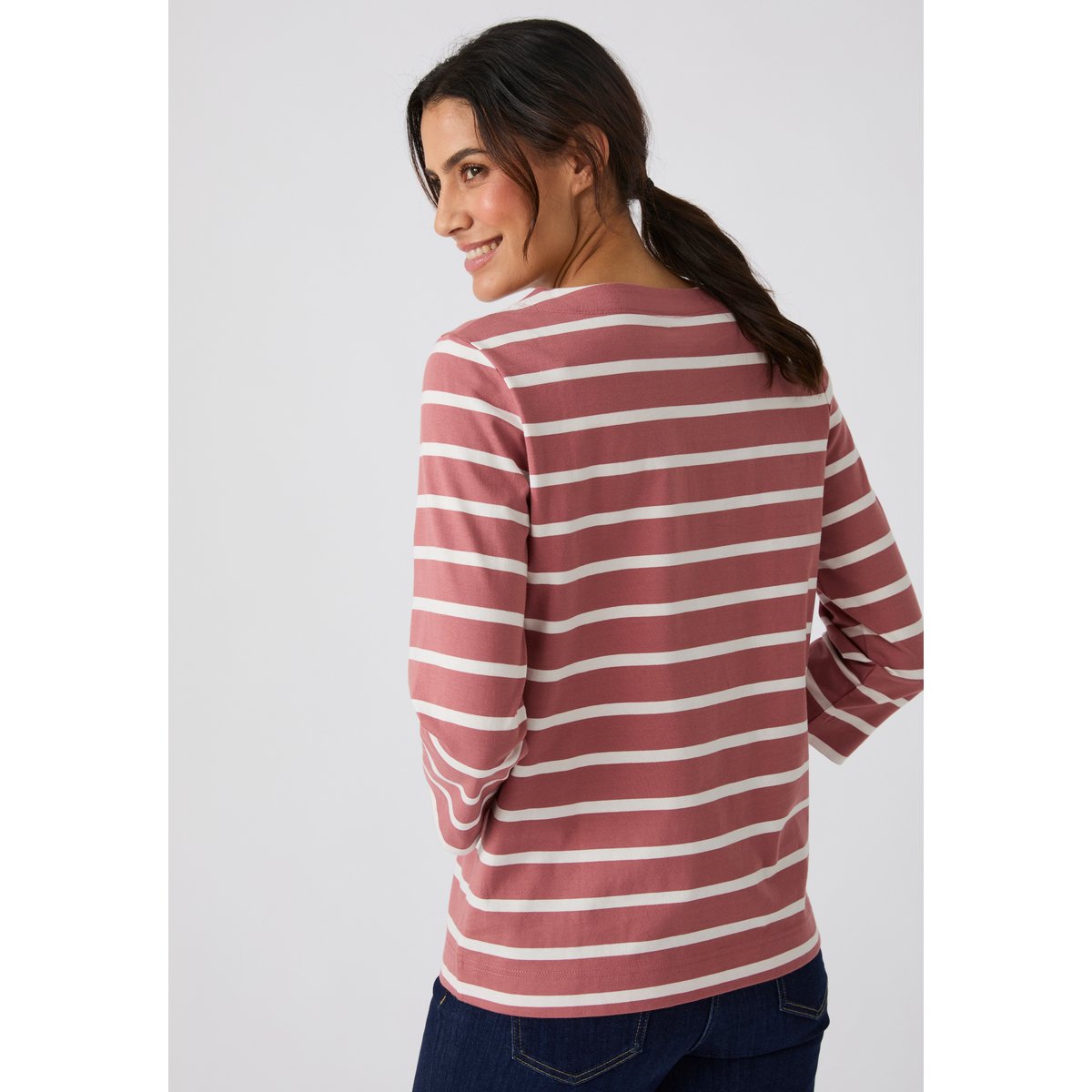 T-shirt rayé pur coton rose rayé, DAMART