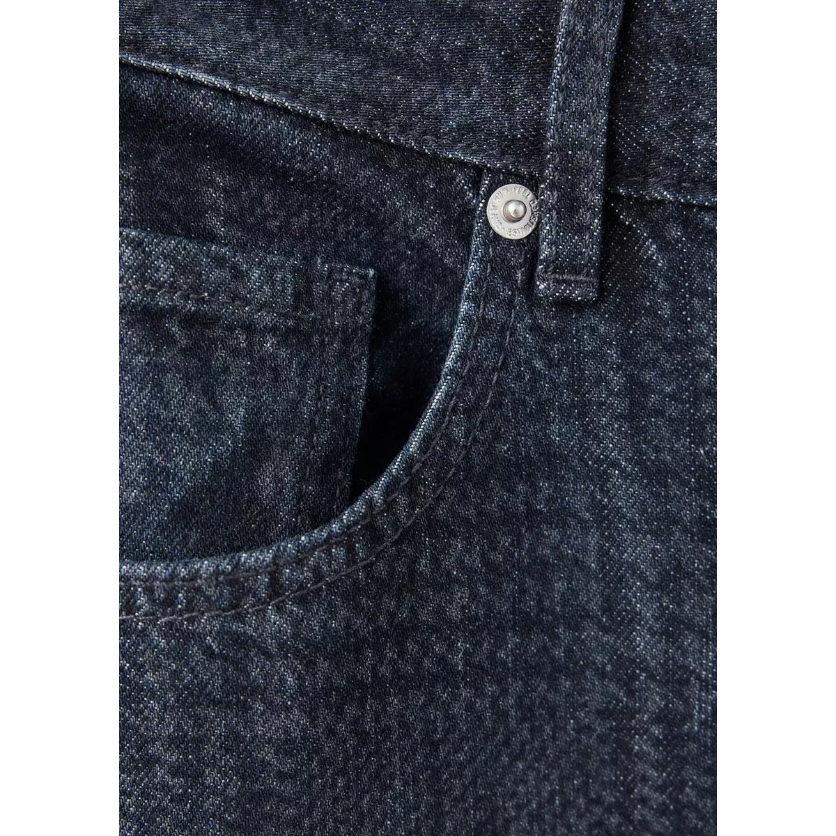 Jean wide leg à carreaux bleu, MANGO